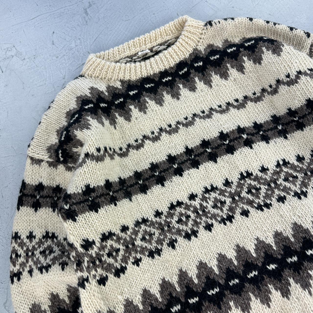 Hand Knit 90's Woollen Nepalese Sweatshirt - XL