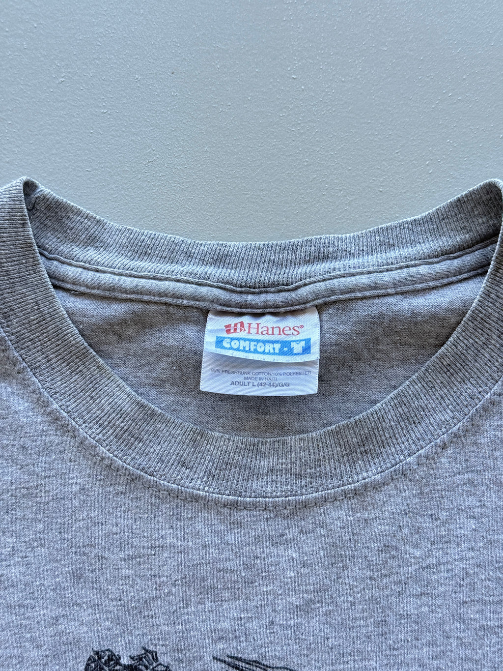 Grey Cartoon Biker 90's Vintage Graphic T-Shirt - Large