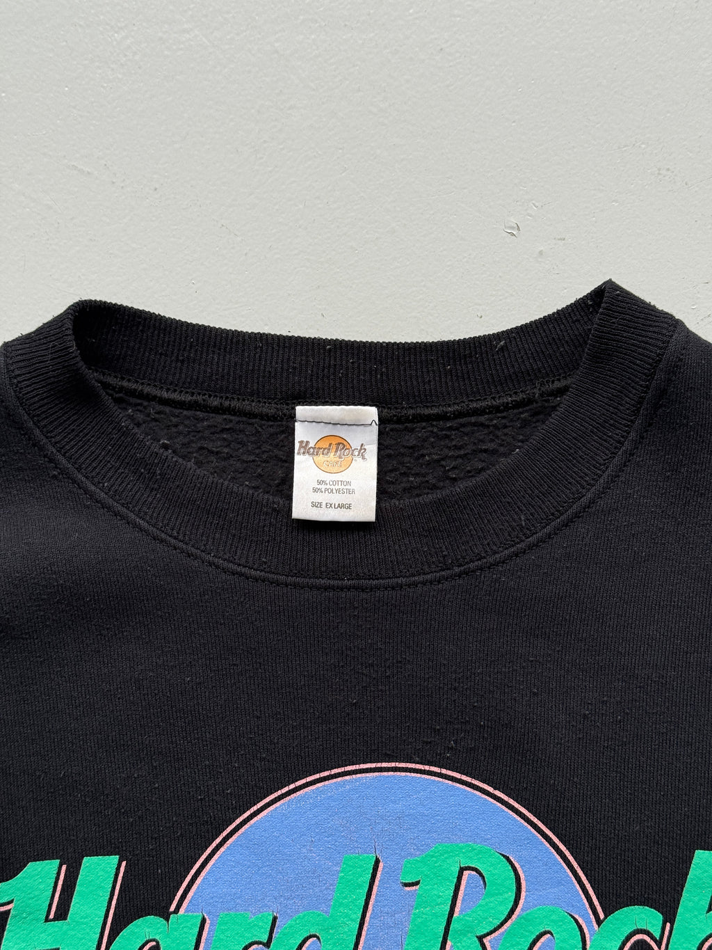 Black Hard Rock Cafe Paris Vintage Sweatshirt 90's Crewneck - XL
