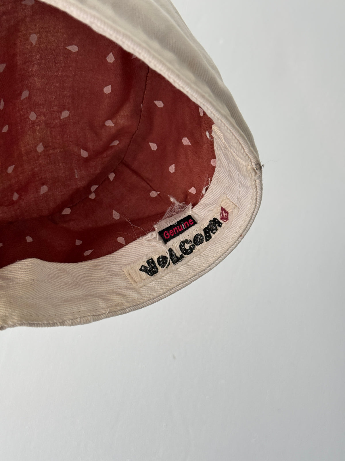 White Volcom Studded Surf Y2K Cadet Cap Military Style 00's Grunge Aesthetic