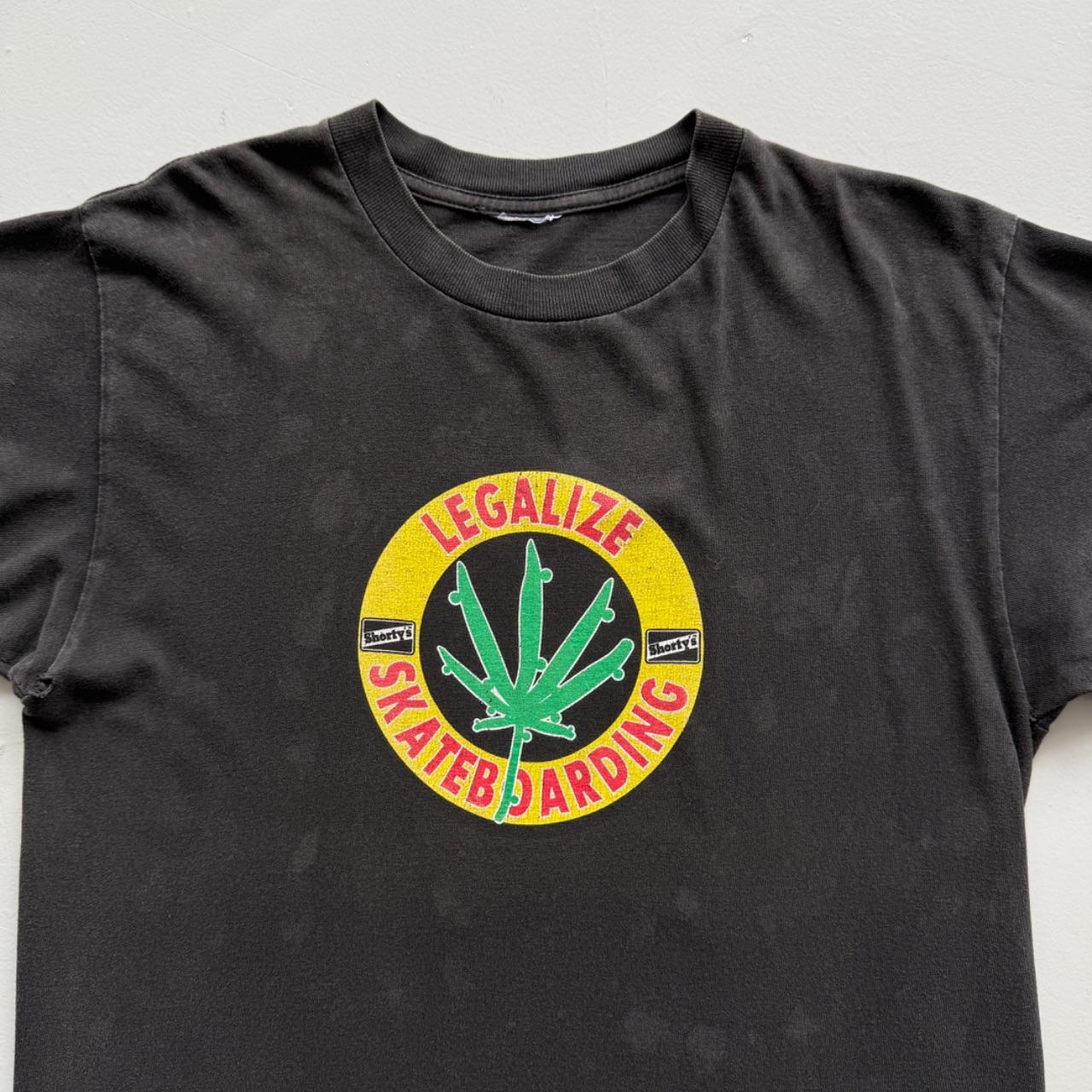 Black Shortys 'Legalise Skateboarding' 90s Vintage Graphic T-Shirt - Large