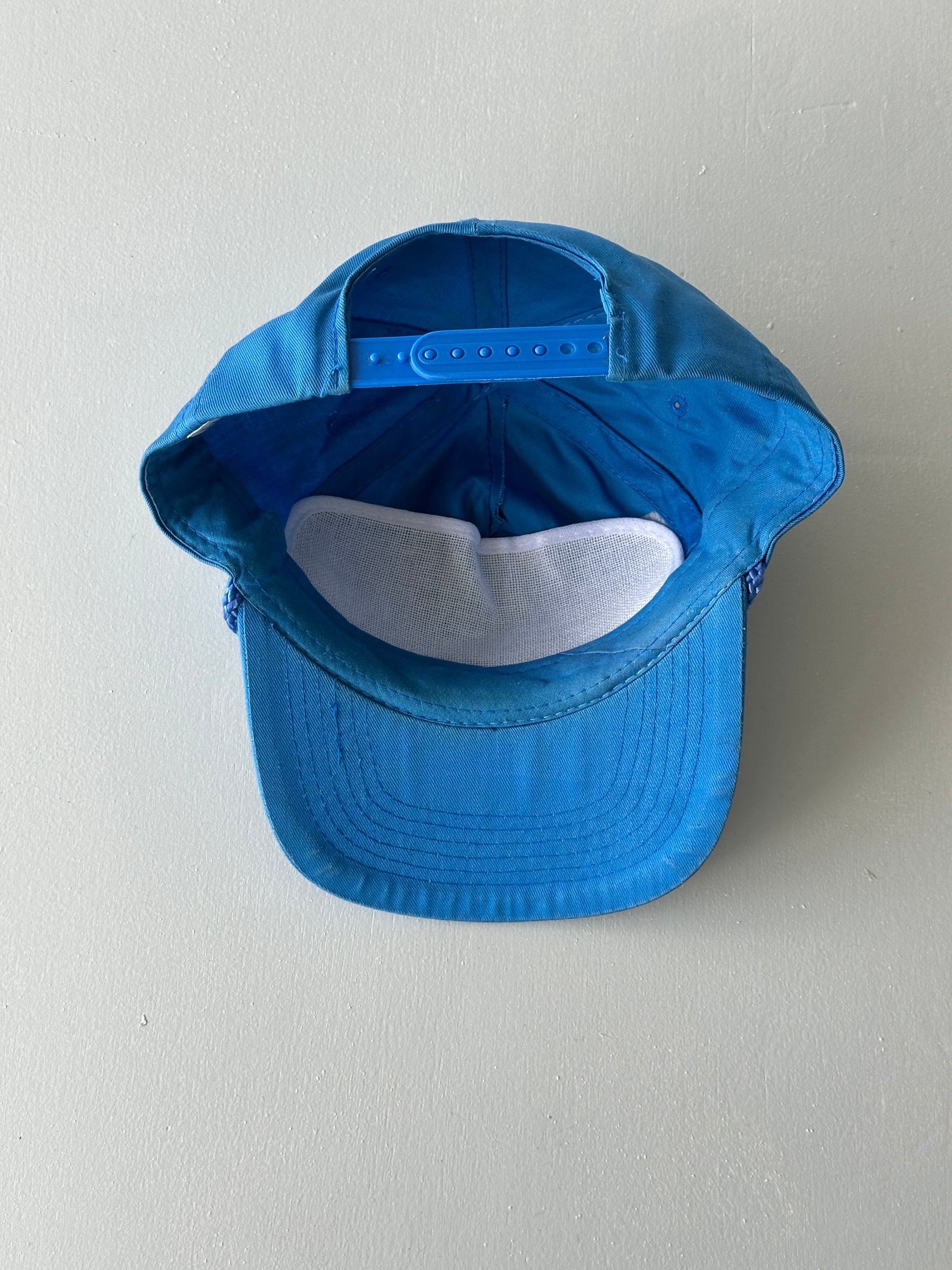 Blue Prunty Construction 90's Vintage SnapBack Trucker Cap