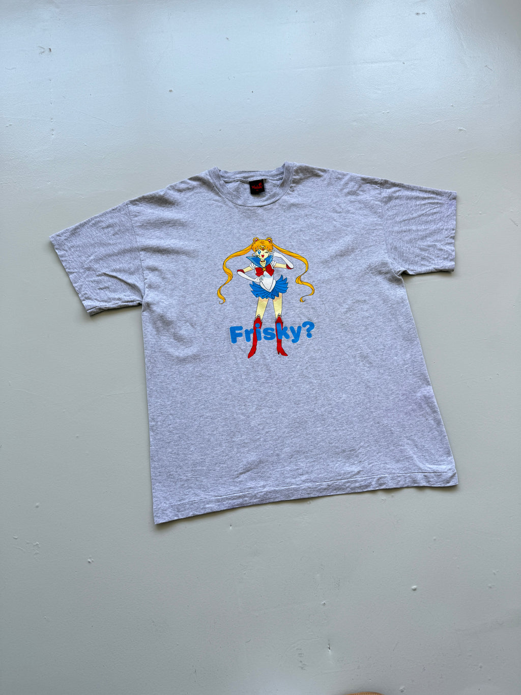 Grey Sailor Moon Frisky 90's Vintage Rare Single Stitch Graphic T-Shirt - XL