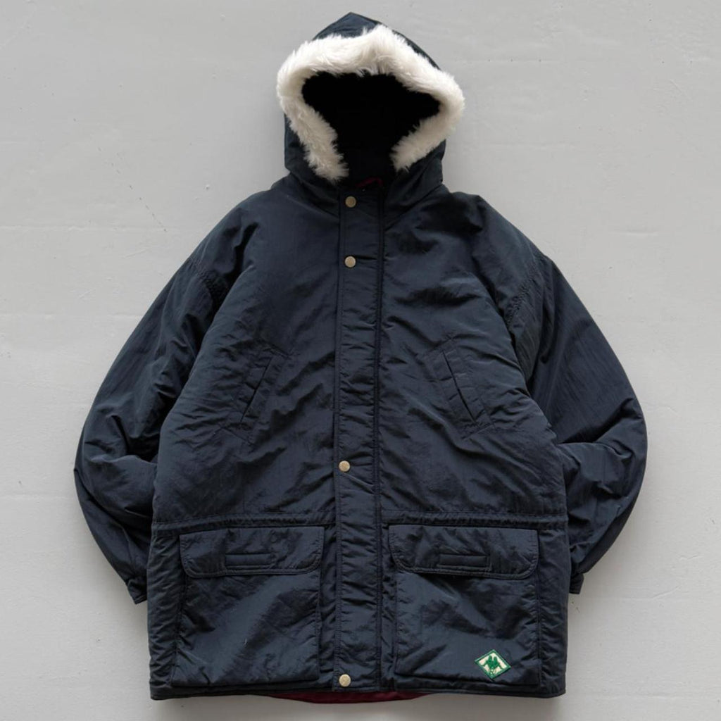 Navy Kappa 90's Heavy Down Parka Jacket - Large