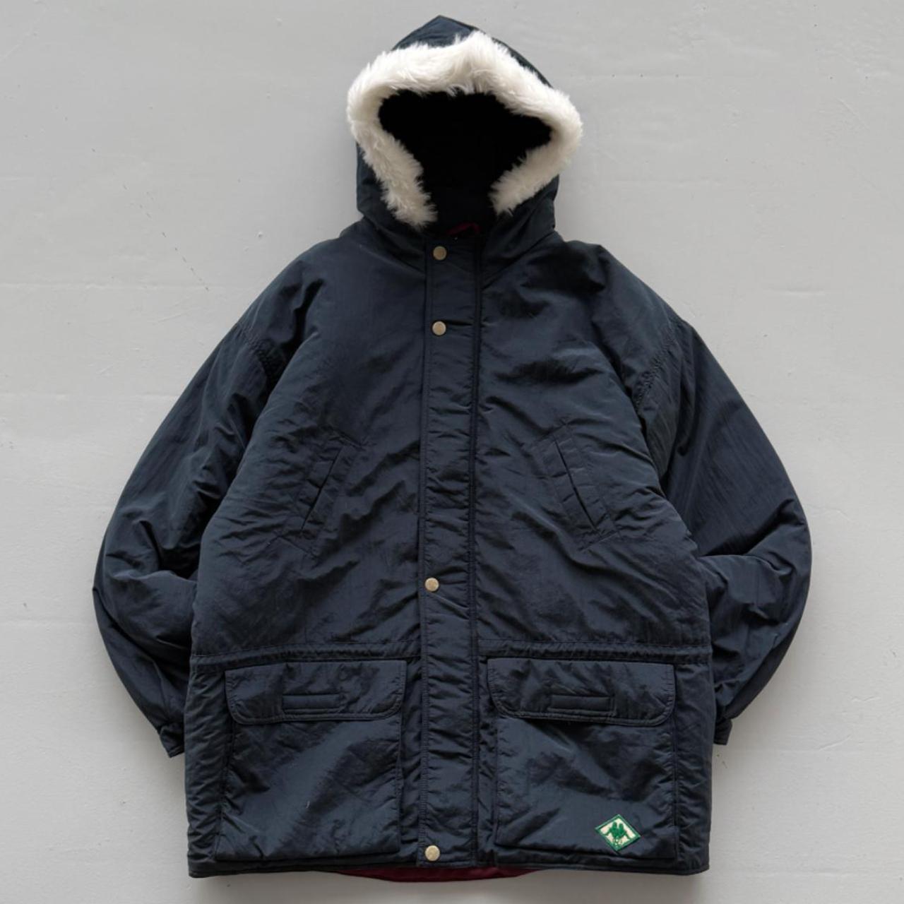 Navy Kappa 90's Heavy Down Parka Jacket - Large