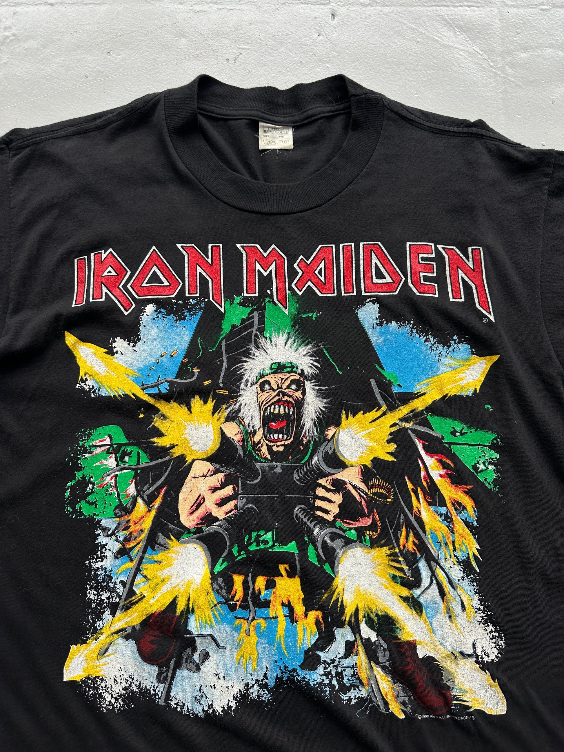 Rare Black Iron Maiden 90's No Prayer on the Road Tour Band T-Shirt - Large
