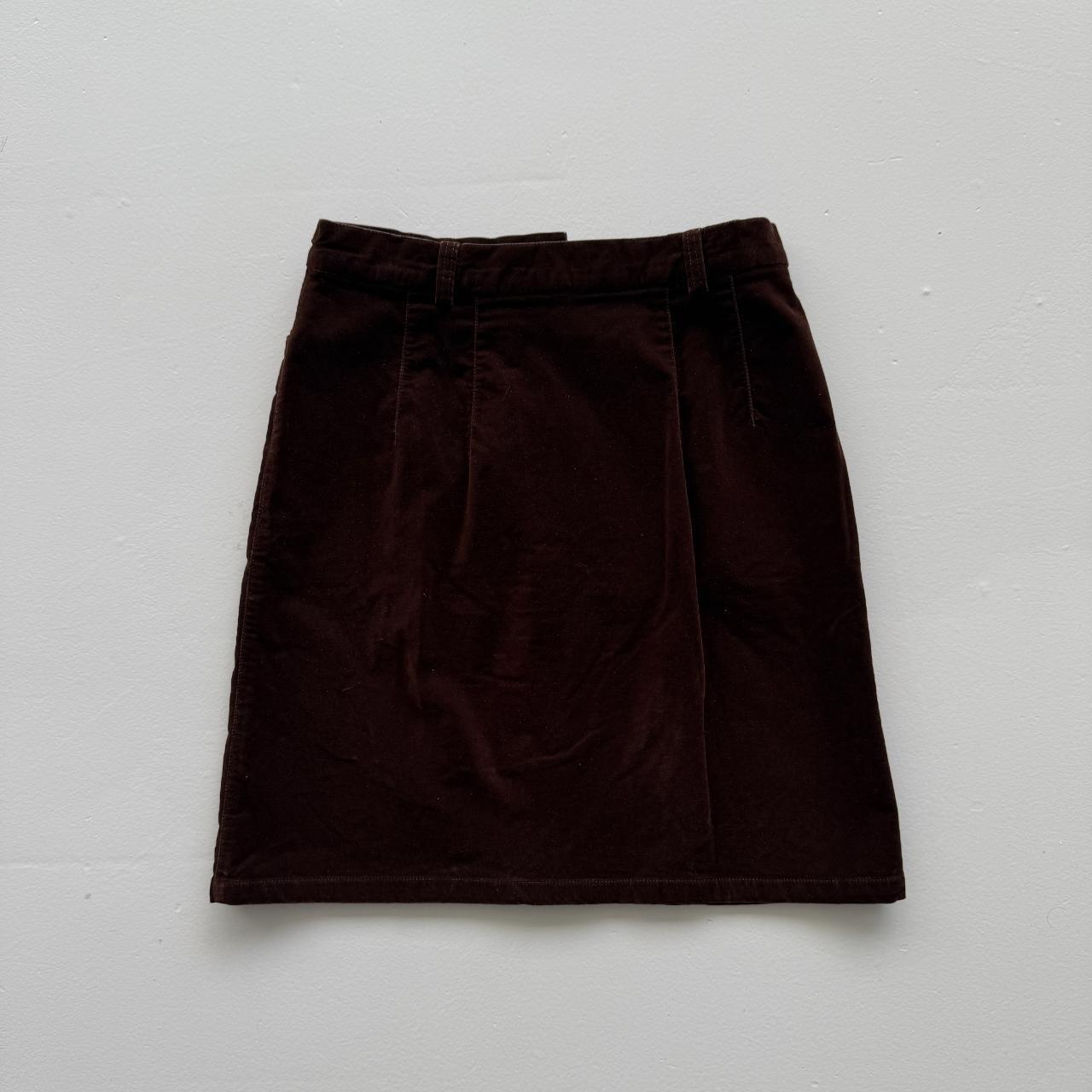 Brown Vintage Velvet Skirt - W25 L18 Size 6