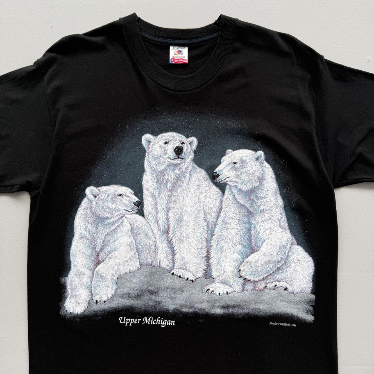 Black Polar Bear 90s Vintage Upper Michigan T-shirt - Large