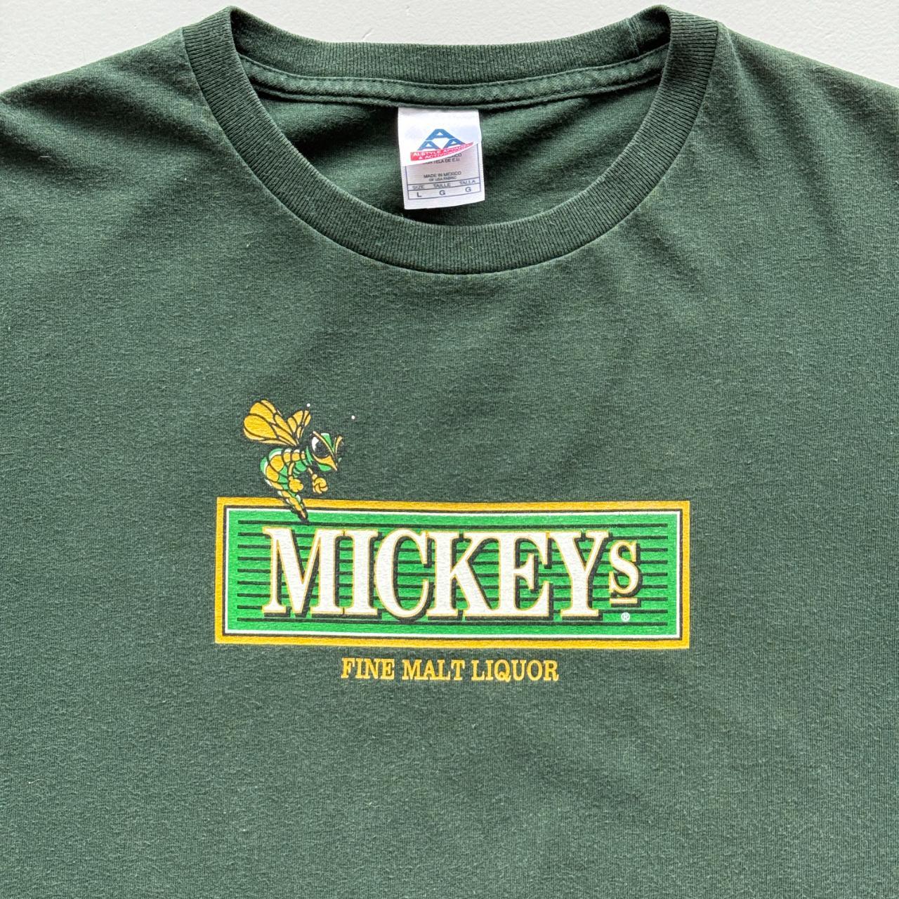 Dark Green Mickey's Liqour Vintage 90s T-shirt - Large