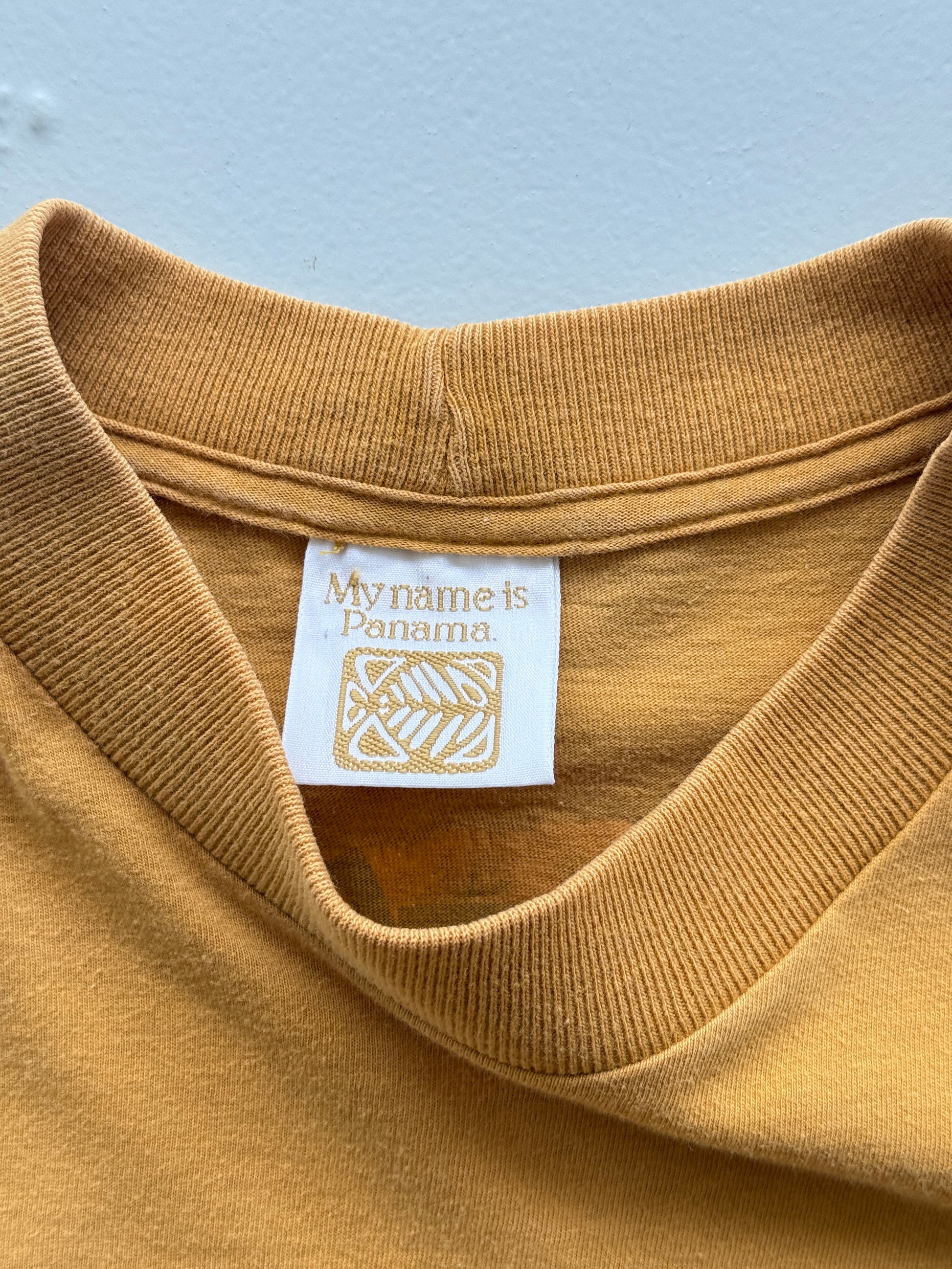Yellow Panama 90's Vintage Single Stitch Surfwear Graphic T-Shirt - Medium