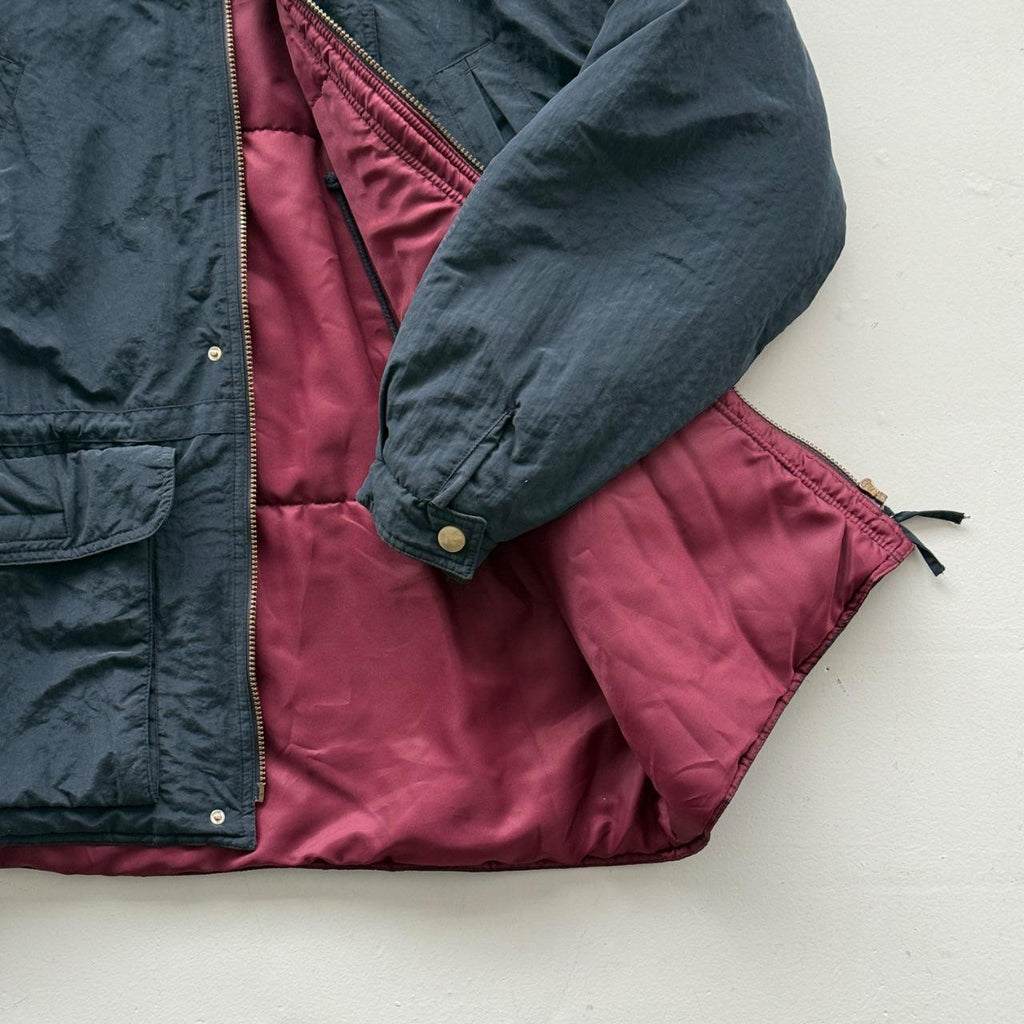 Navy Kappa 90's Heavy Down Parka Jacket - Large