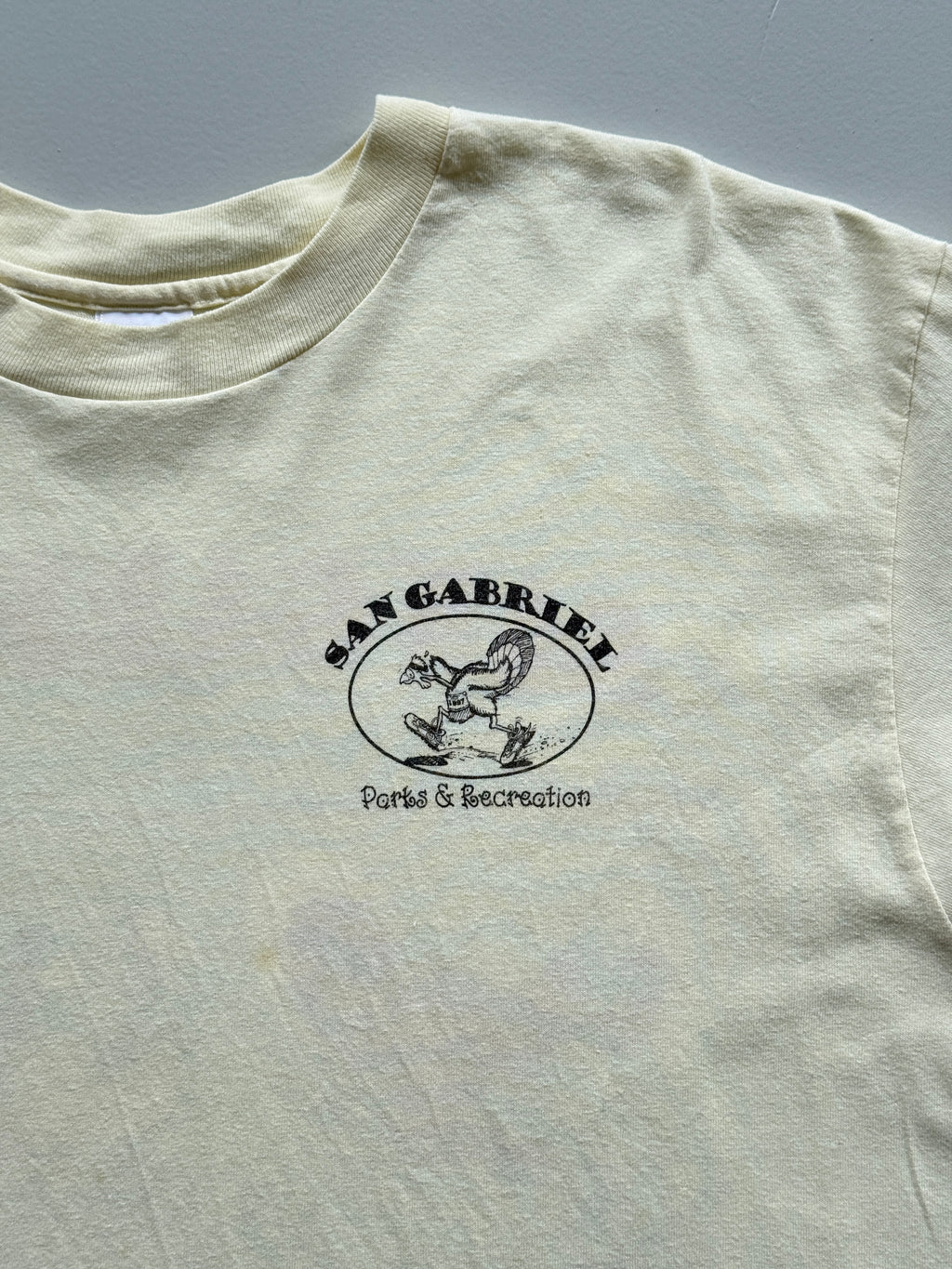 Yellow San Gabriel Fun Run 90's Vintage Single Stitch Graphic T-Shirt - XL