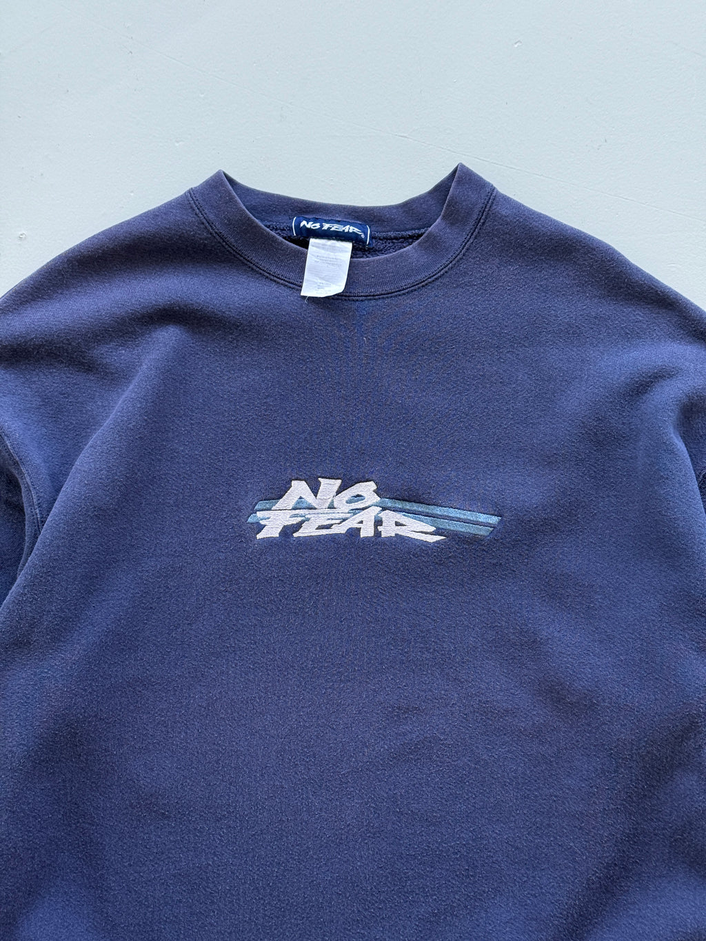 No Fear Embroidered Logo 90's Vintage Sweatshirt - Large