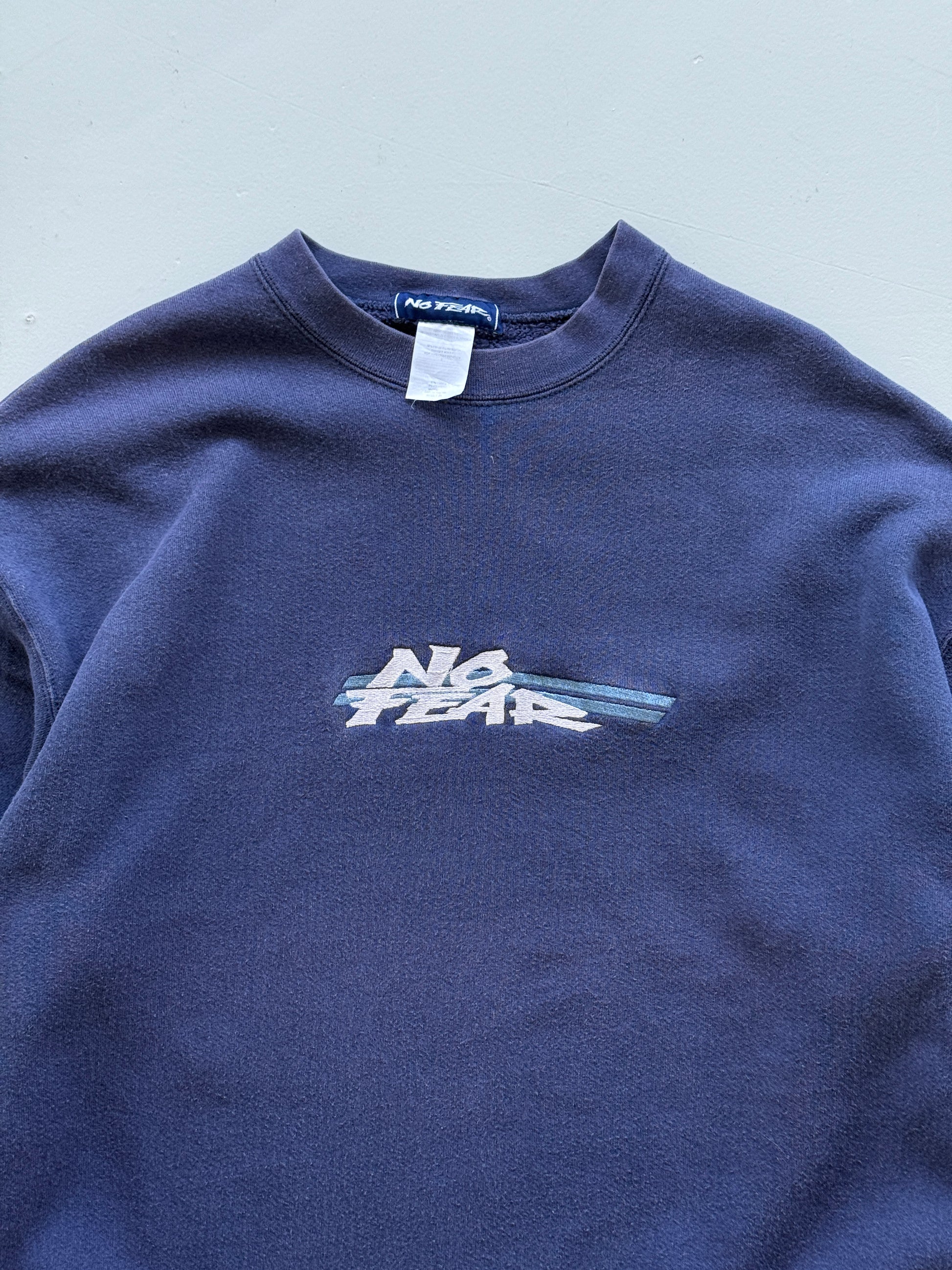 No Fear Embroidered Logo 90's Vintage Sweatshirt - Large
