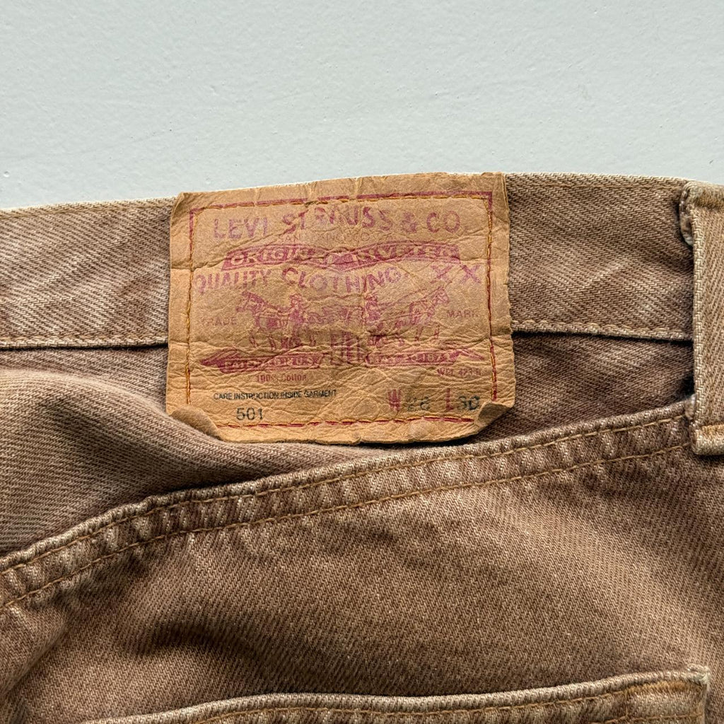 Brown Levi's 501 Denim 90's Vintage Jeans - 28” x 29”
