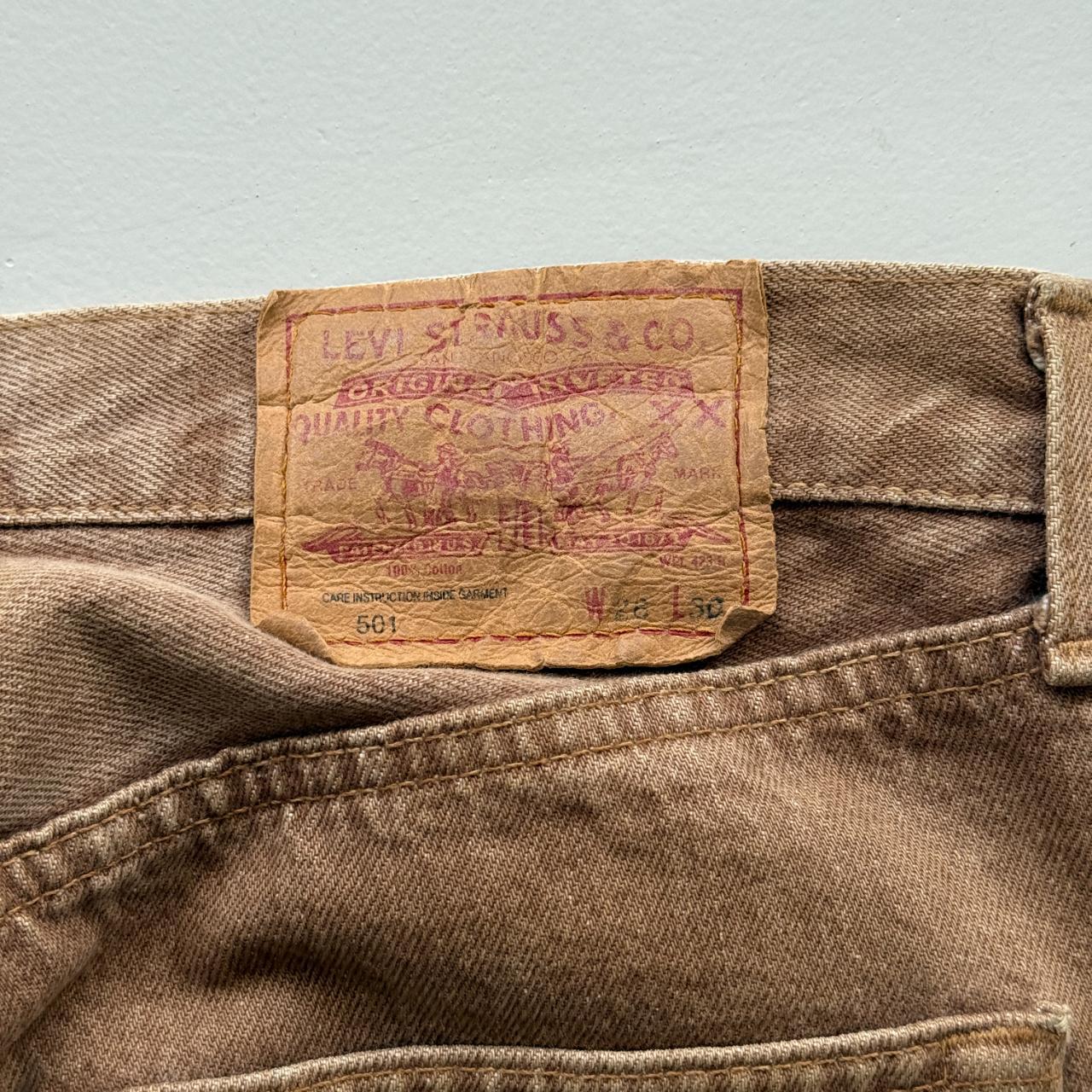 Brown Levi's 501 Denim 90's Vintage Jeans - 28” x 29”