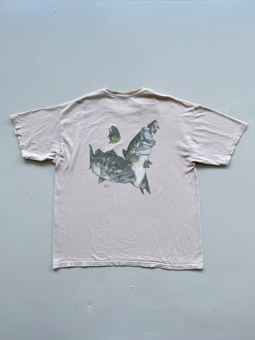 Cream Fishing Guide 90's Vintage Graphic Tourist T-Shirt - XL