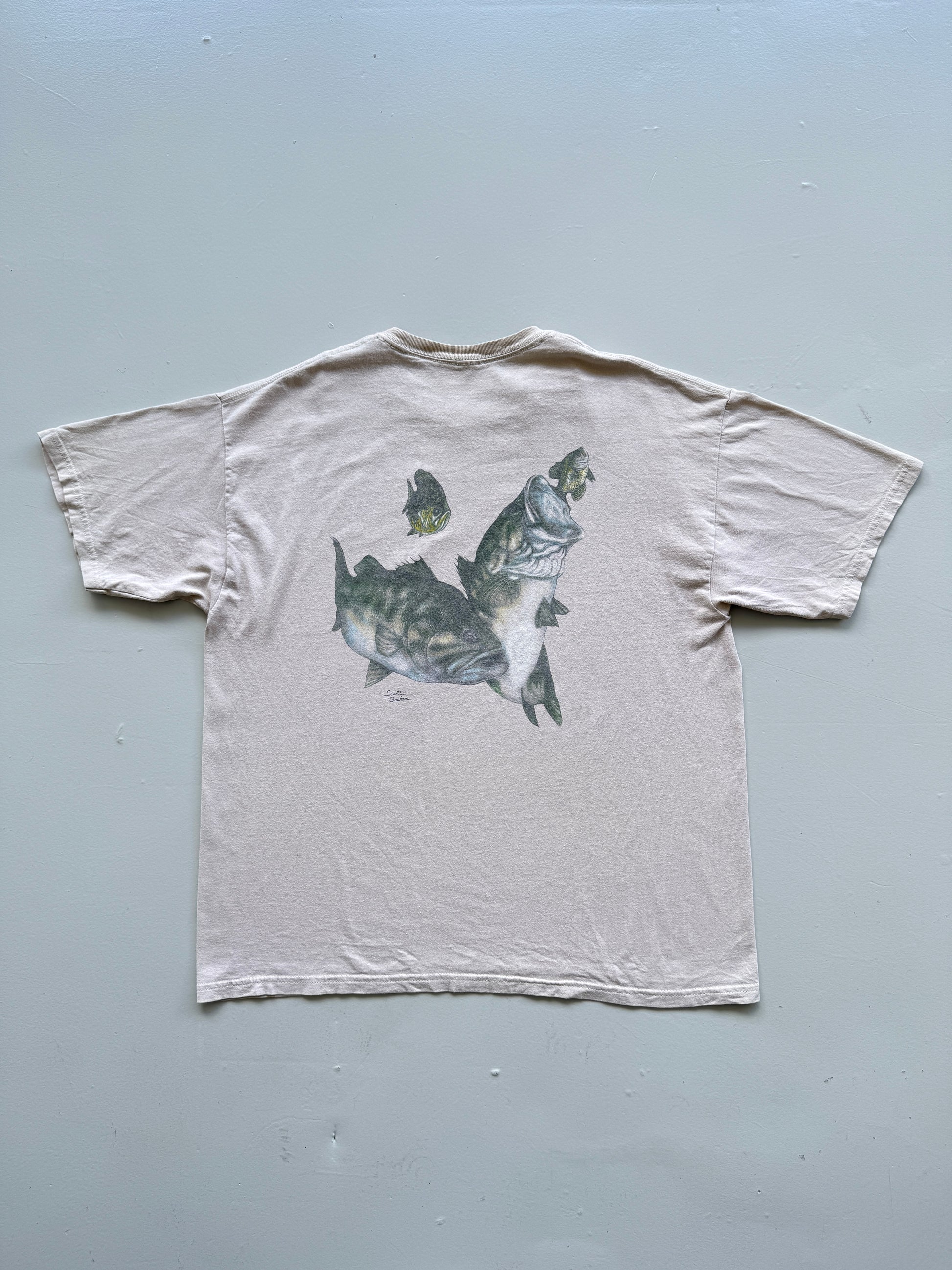 Cream Fishing Guide 90's Vintage Graphic Tourist T-Shirt - XL