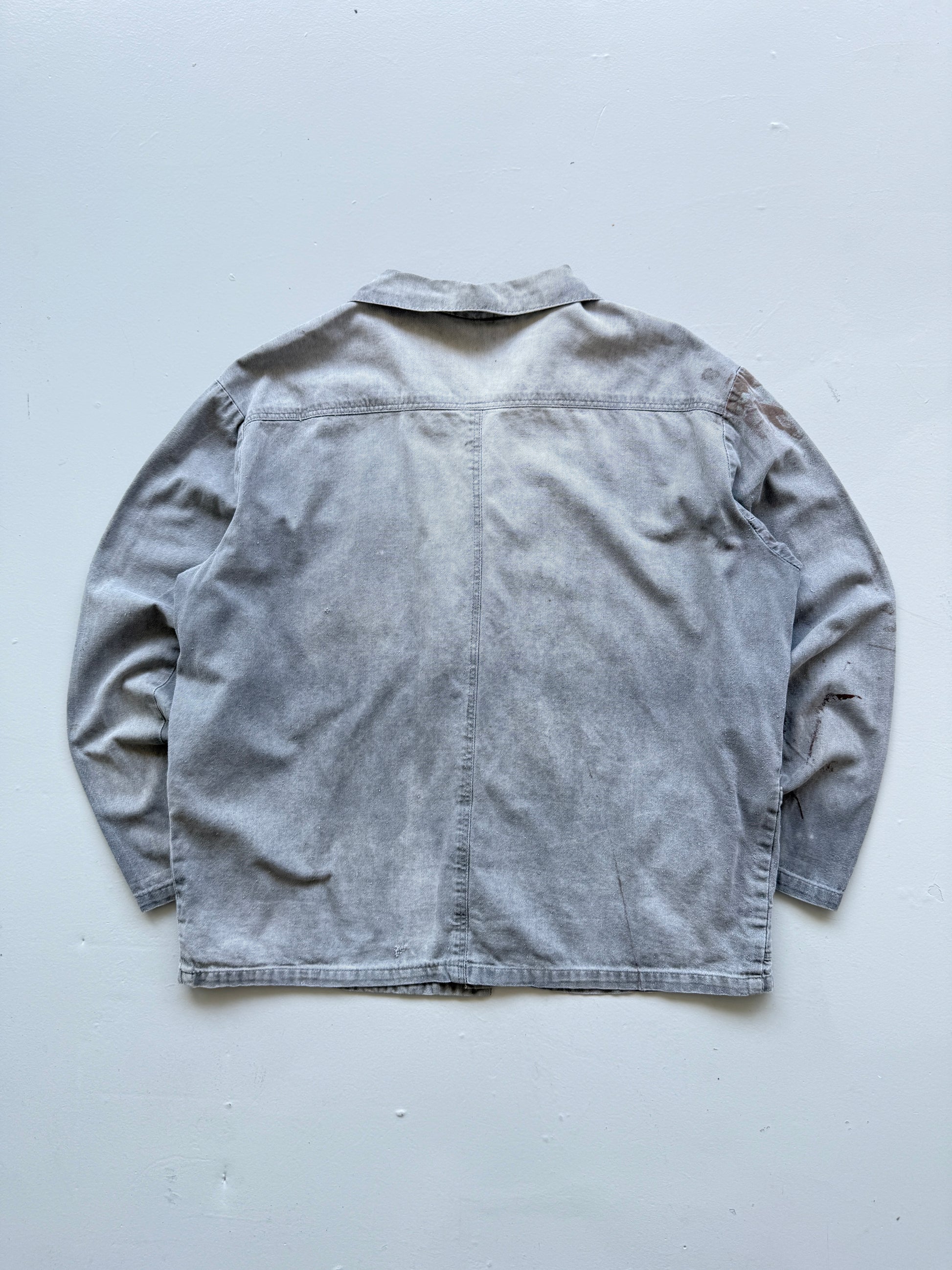 Faded Grey French Chore Jacket 80's Vintage Workwear CH321 - Boxy Medium