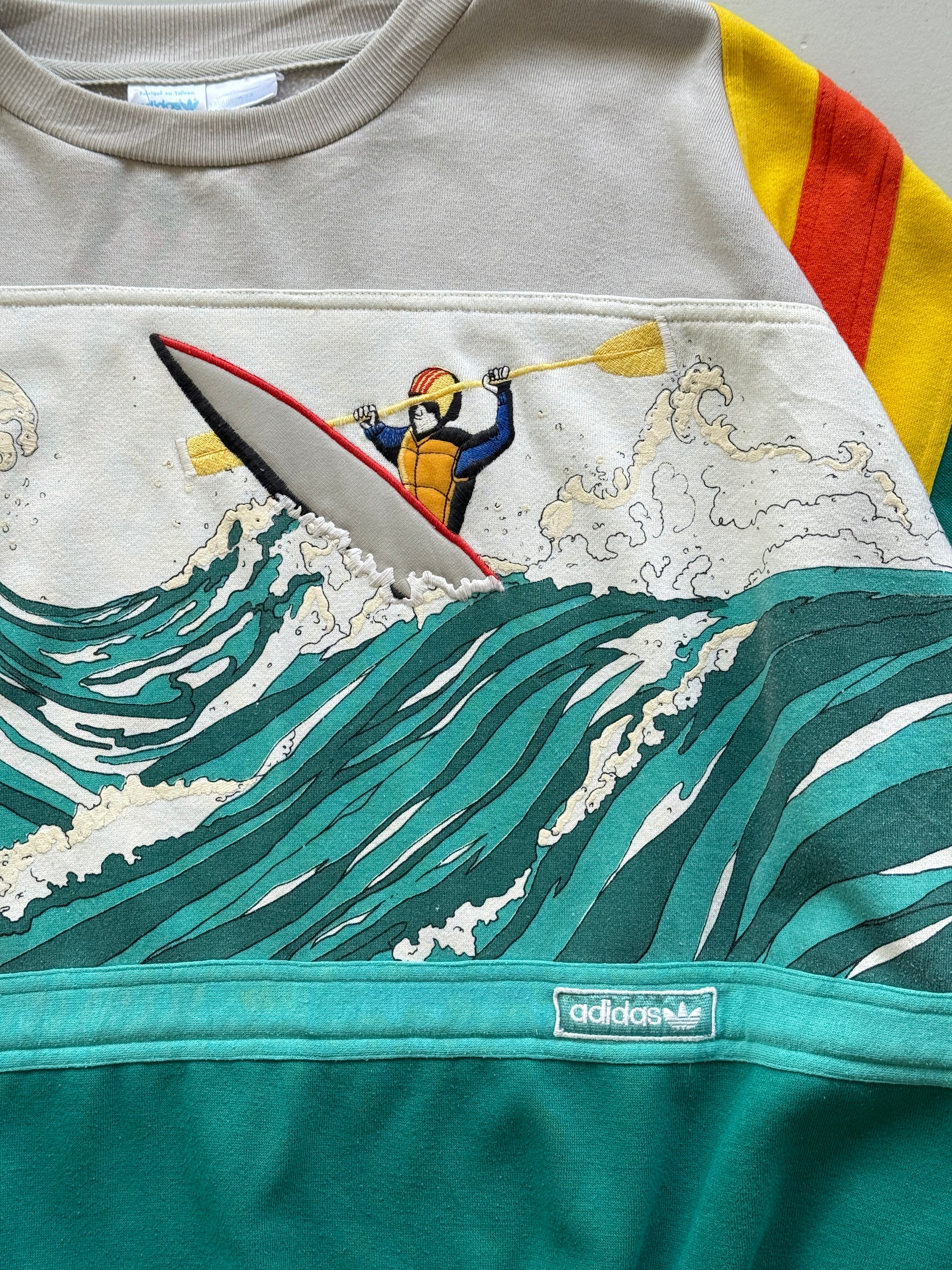Rare Adidas 90's Vintage Graphic Devil's Toenail Kayaking Sweatshirt Jumper - XL