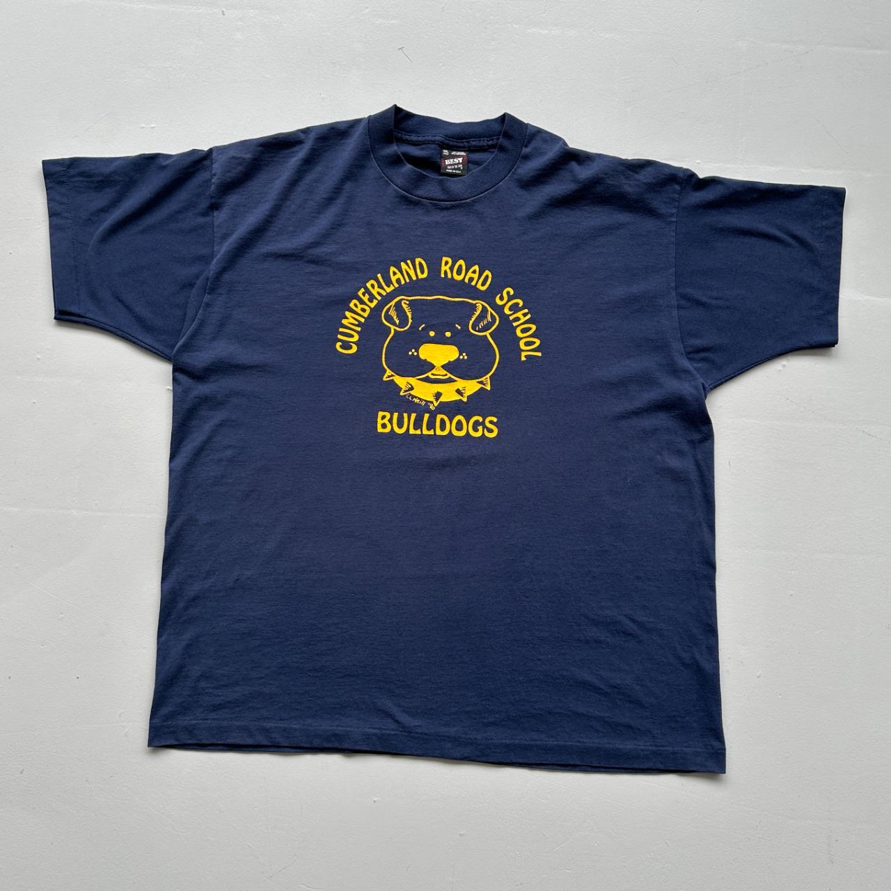 Navy Cumberland Road Bulldogs 90s Vintage T-shirt - 2XL