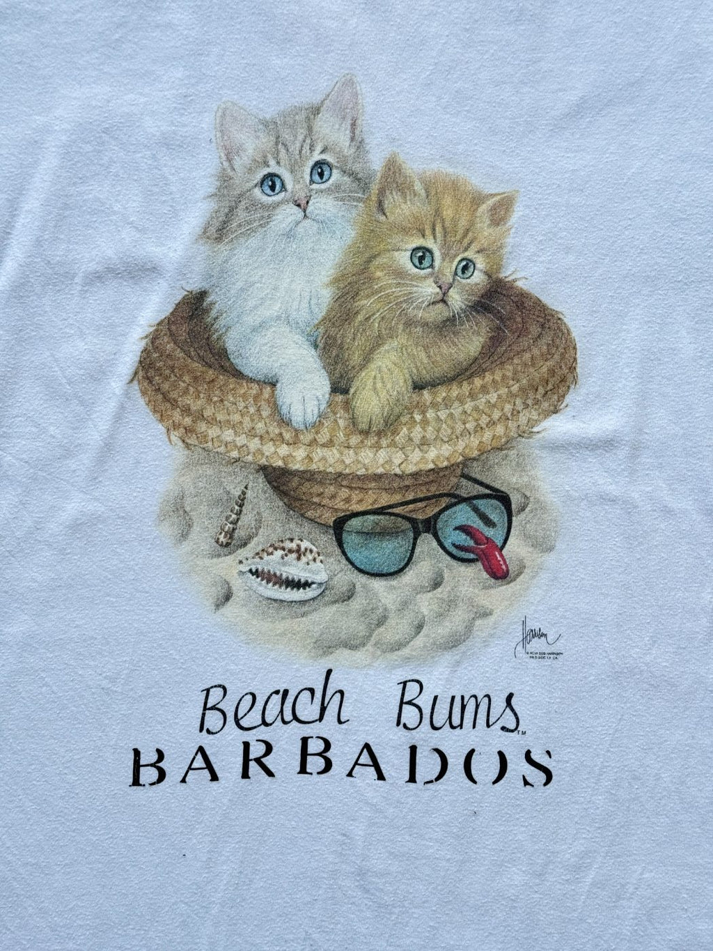 Ganzee Beach Bums Barbados Vintage Tourist Graphic T-Shirt - Large