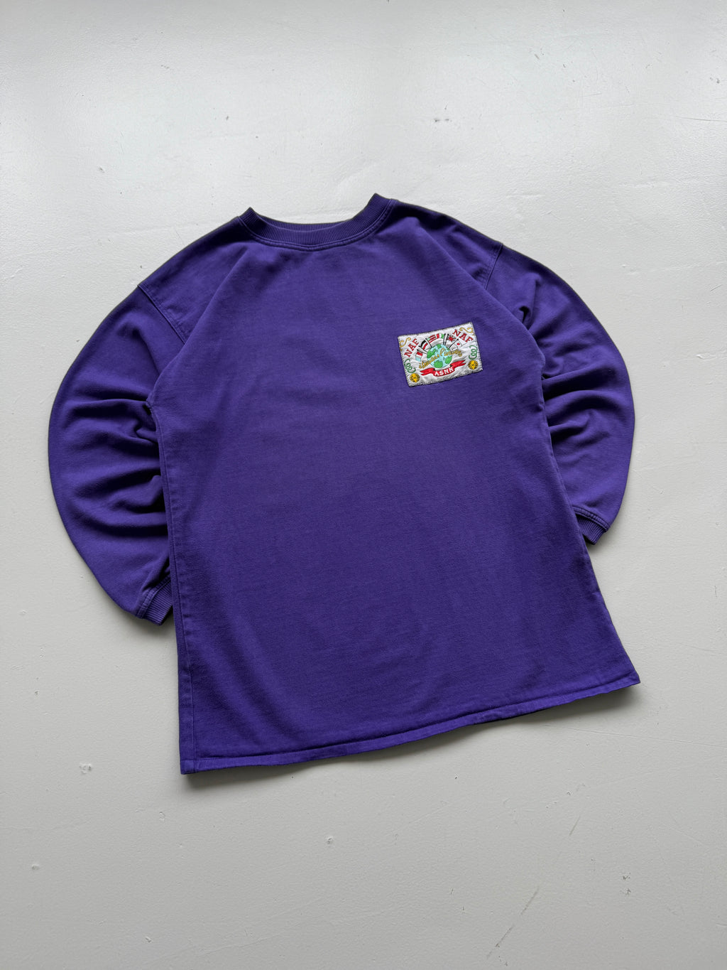Naf Naf Purple Made in Paris 90's Vintage Sweatshirt - Medium