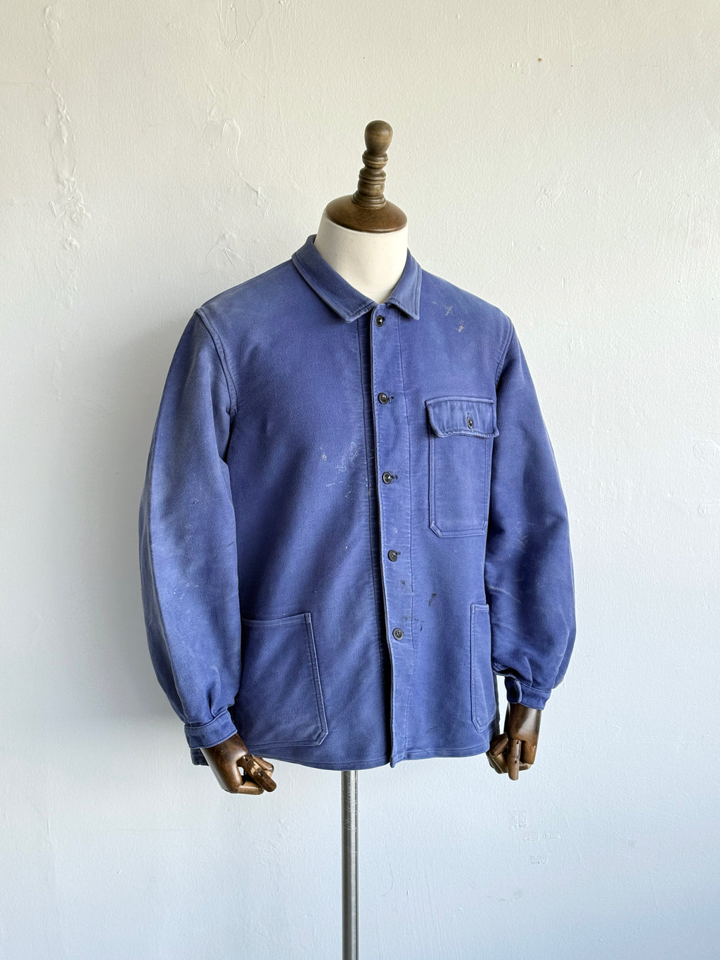 Faded Blue French 1960s Vintage Workwear Chore Jacket CH475 - Medium