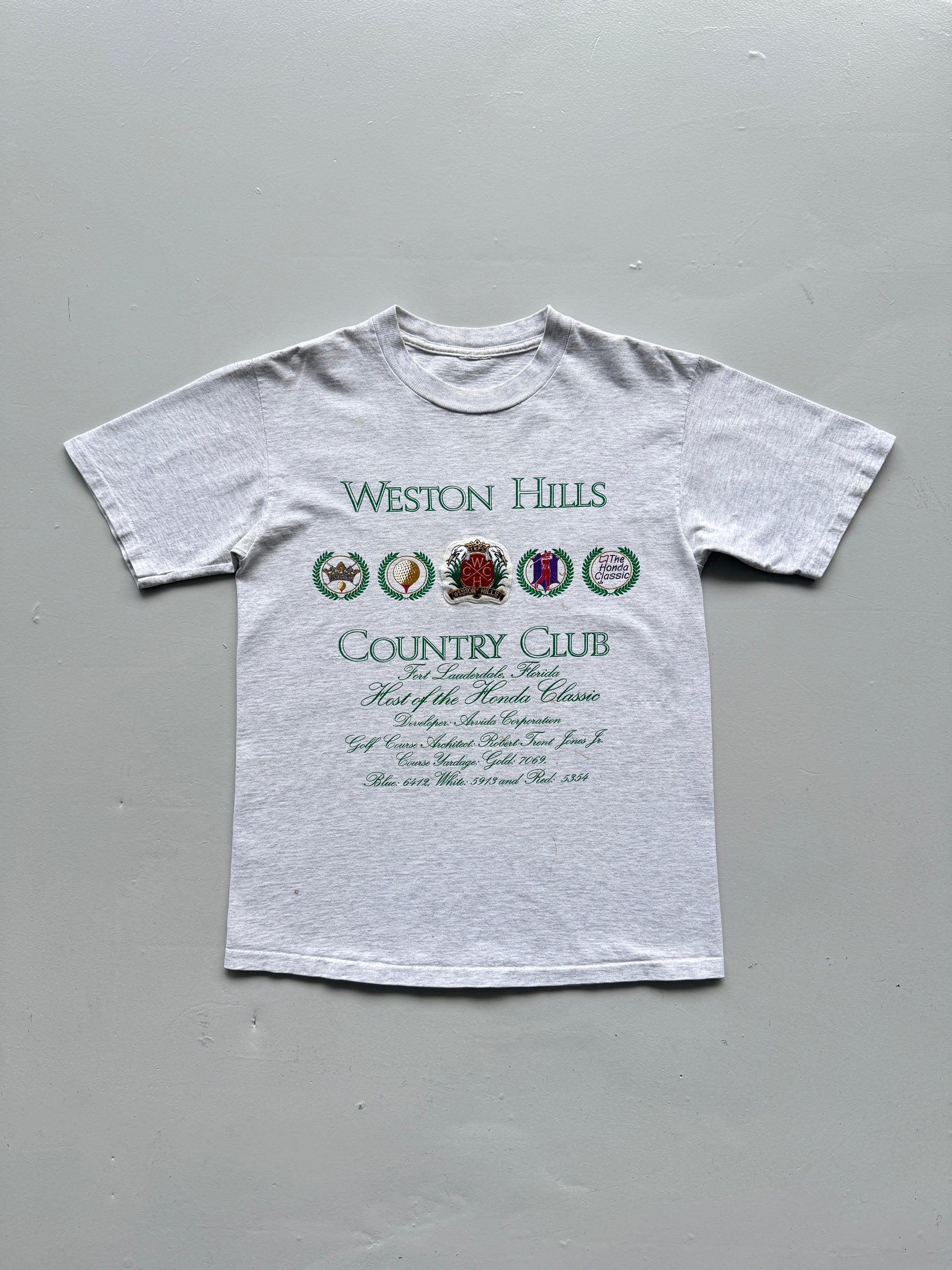 Grey Weston Hills 90's Vintage Graphic Single Stitch Americana T-Shirt - Medium