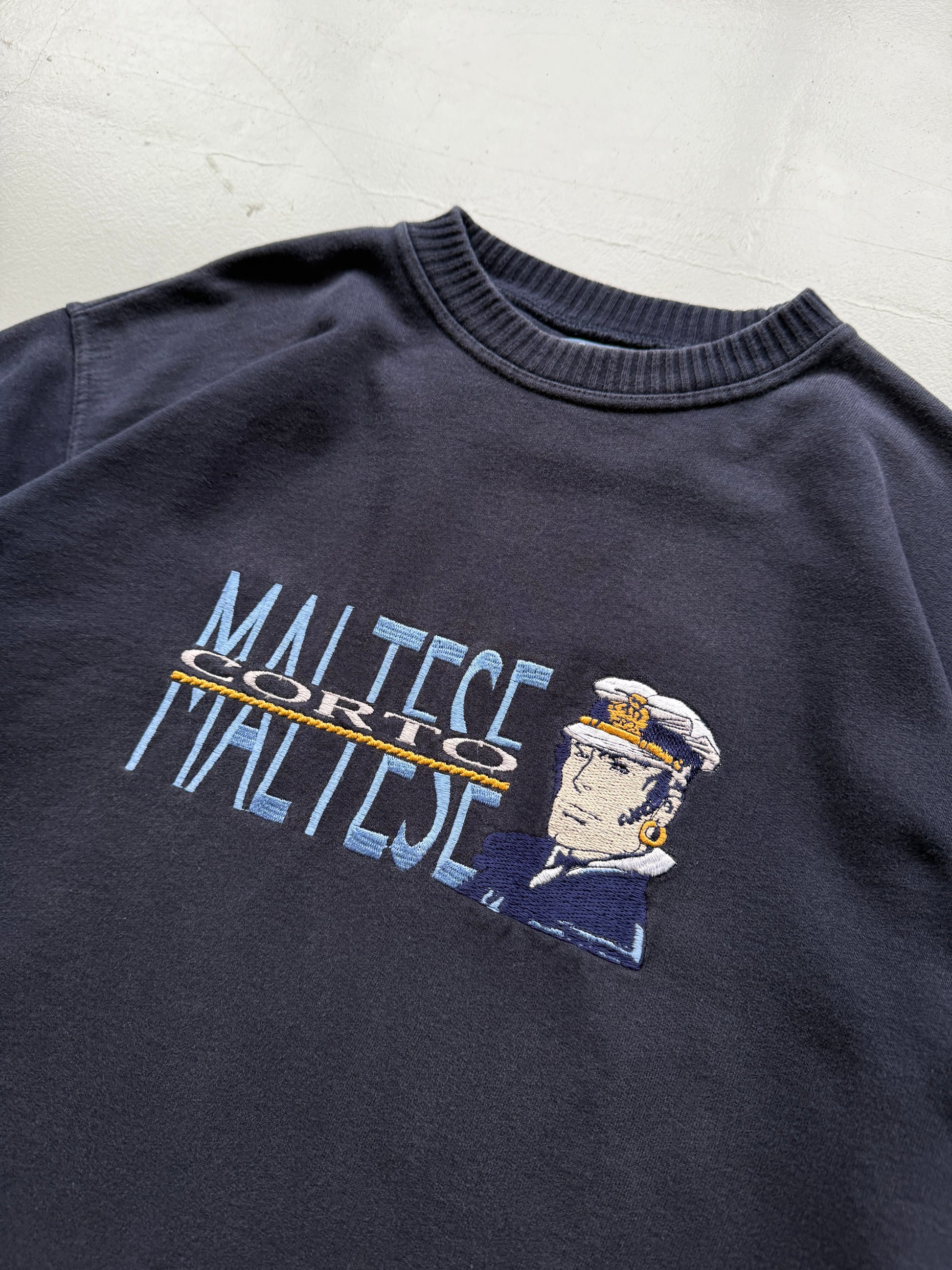 Navy Vintage Corto Maltese Sweatshirt 90's Sweater- Large