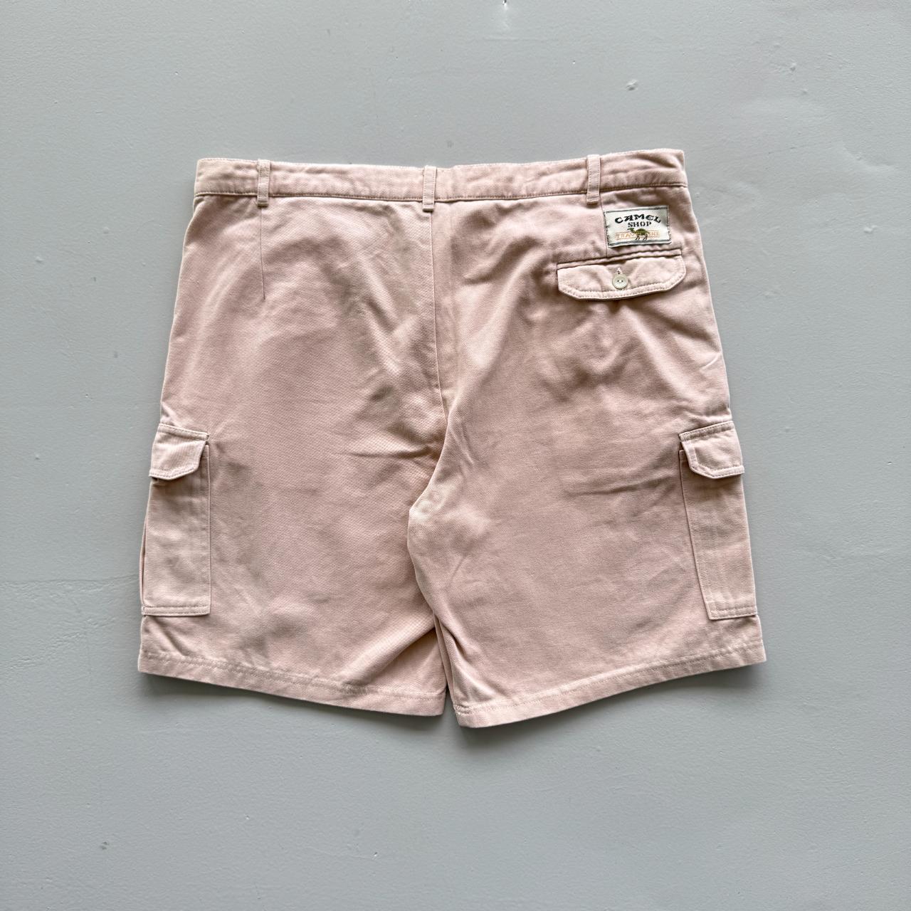 Pale Pink Camel Cotton 90’s Cargo Shorts - 36"