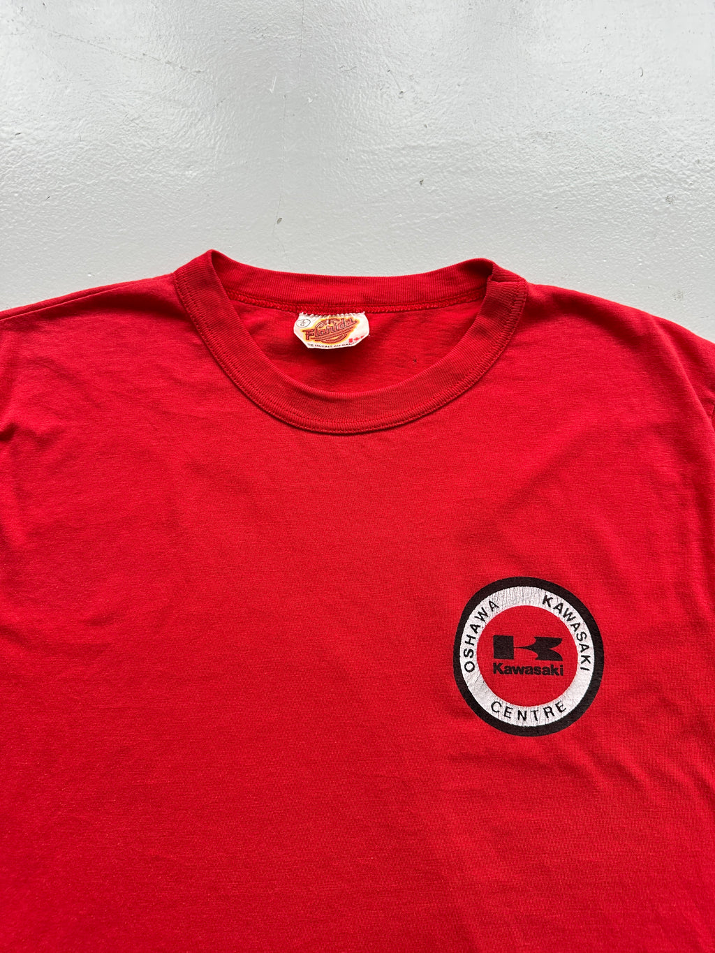 Red Kawasaki Ringer Vintage T-Shirt 80's - Small