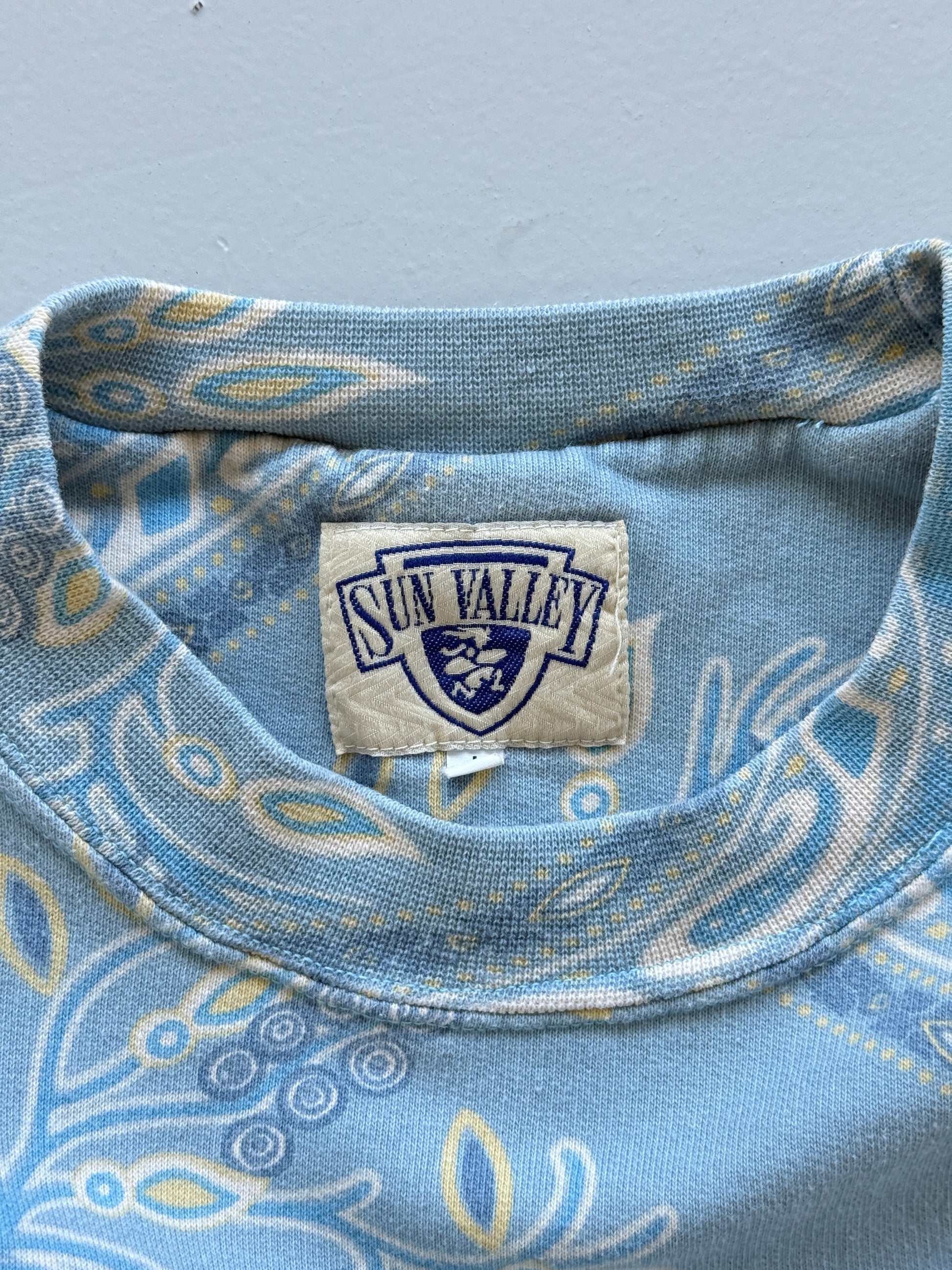 Sun Valley Paisley Print 90's Vintage Surf Sweatshirt - Large Oversized