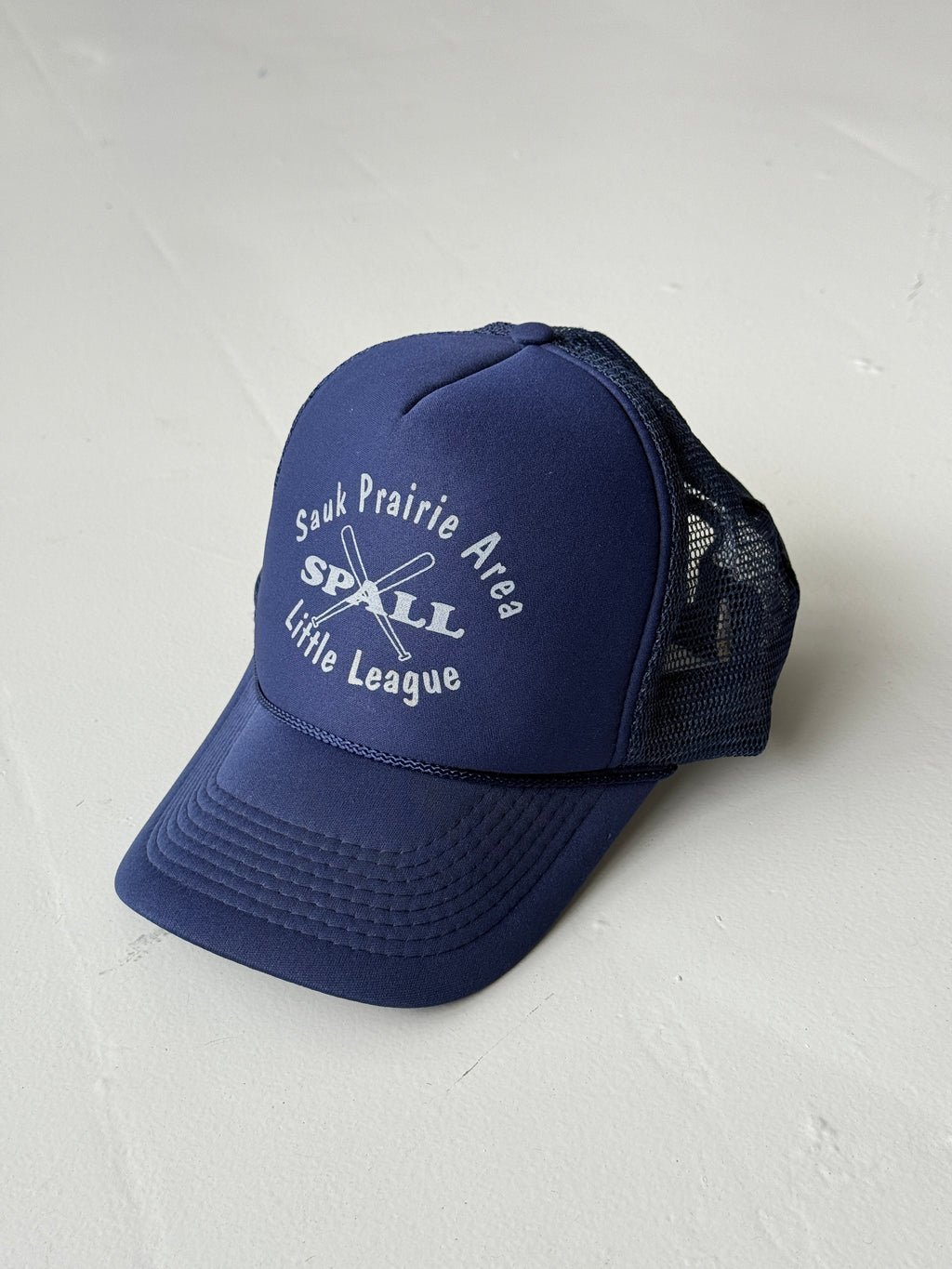 Blue Baseball Little League Vintage Foam and Mesh SnapBack Trucker Cap