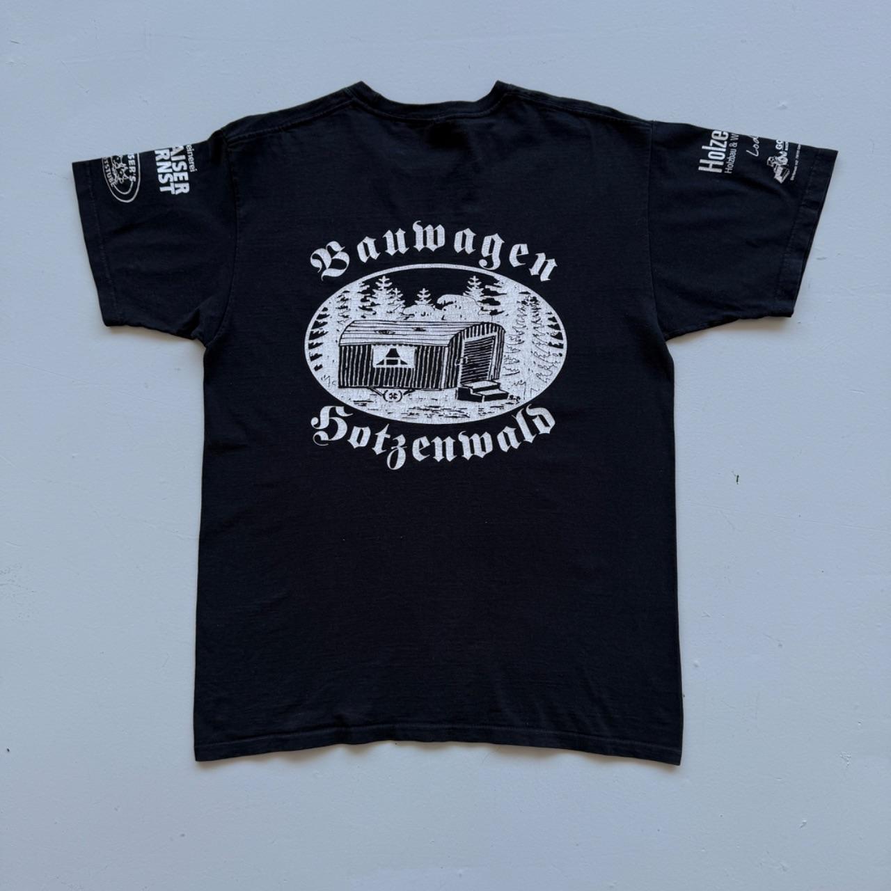 Black German Tourist 00s Vintage Graphic T-Shirt - Large