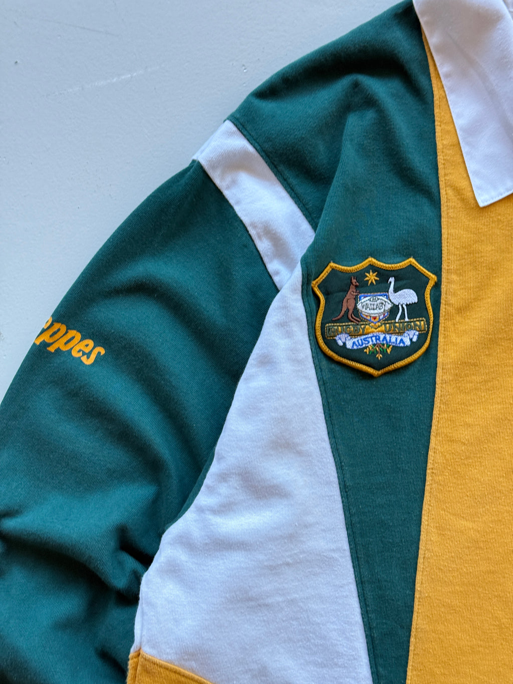 Rare Yellow 1997/98 Australia Rugby Vintage Reebok Wallabies Long Sleeve Polo- L