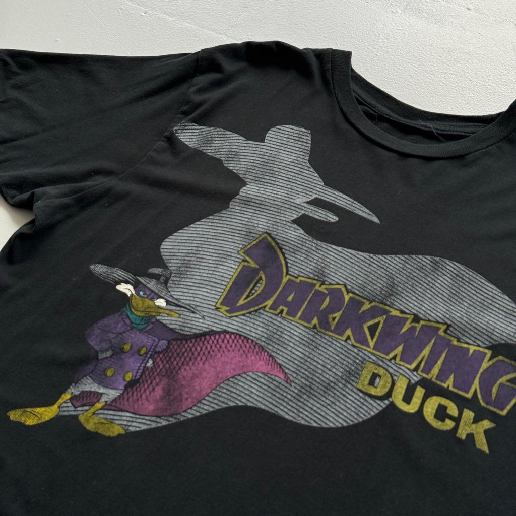 Black Darkwing Duck 00s Vintage Disney Graphic T-Shirt - Large