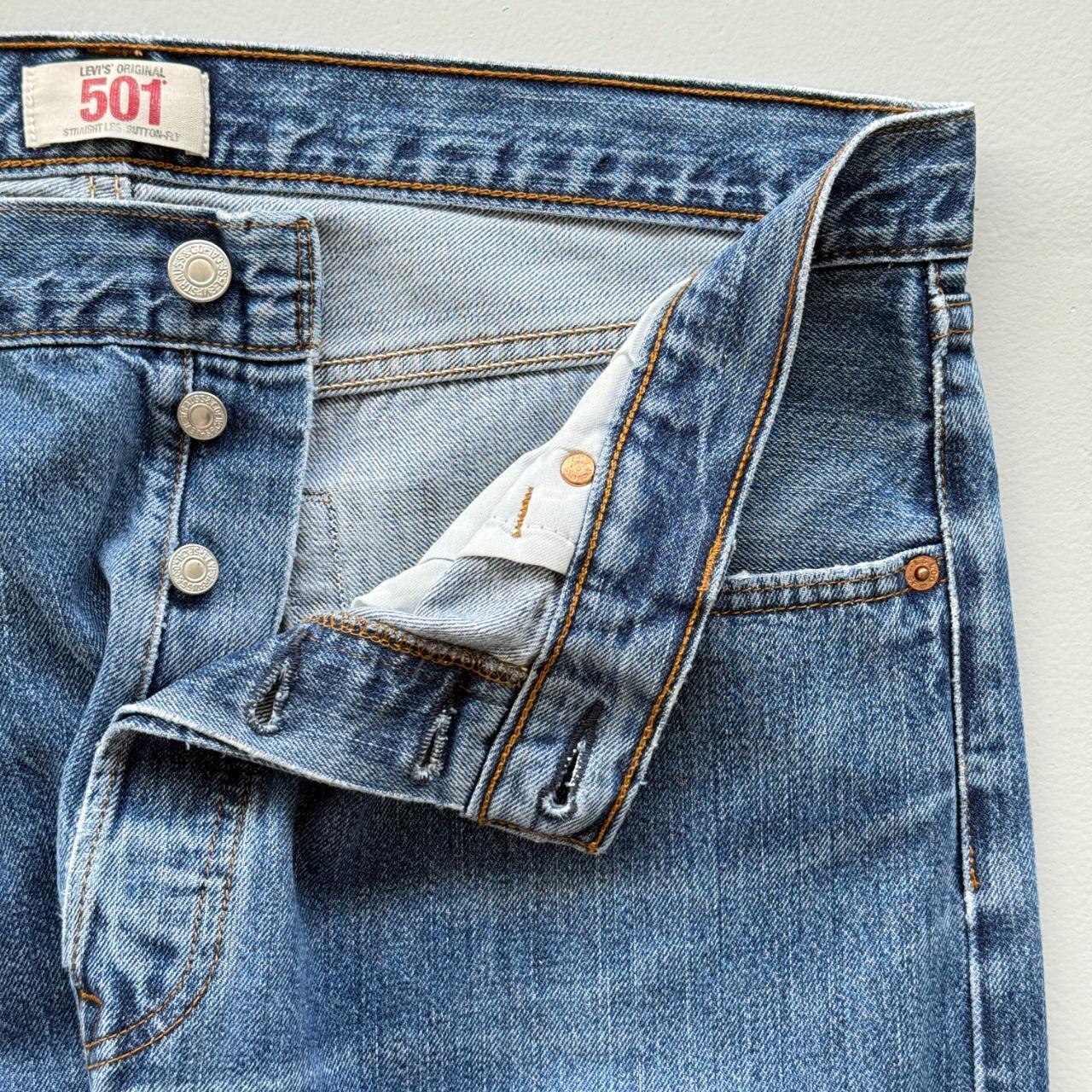 Blue Levi's 501 Denim 00's Vintage Jeans - 34” x 31”