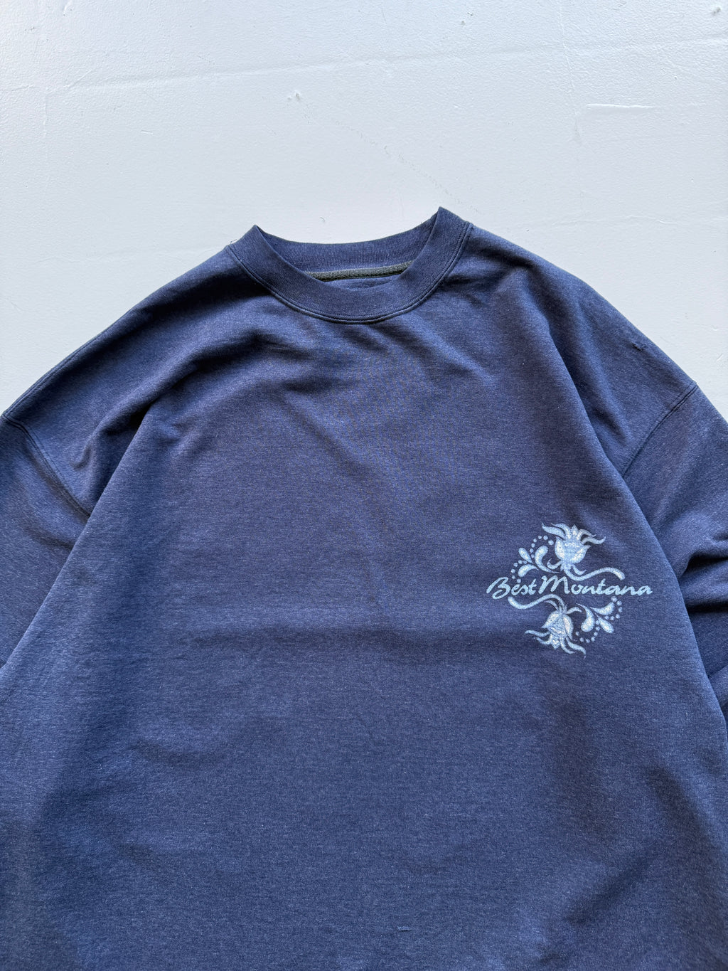 Navy Blue Best Montana 90's Vintage Surfer Style Jumper  - Large