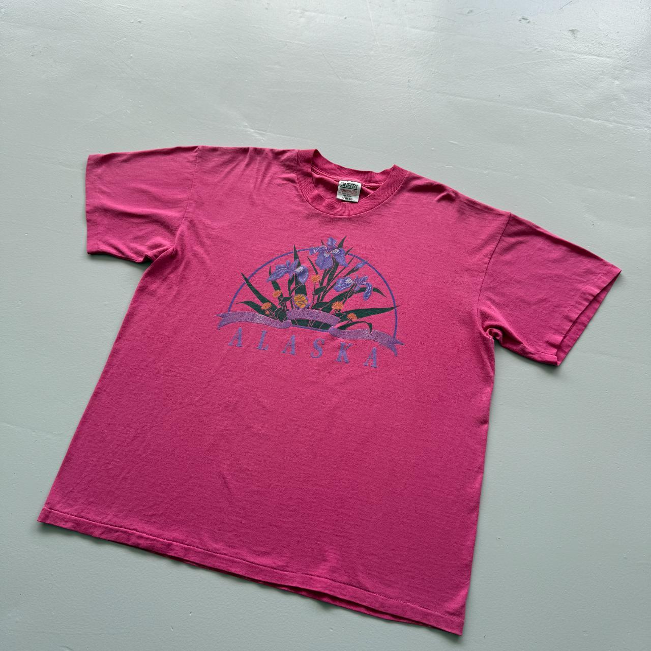 Pink Alaska Vintage Tourist 90s T-shirt - XL