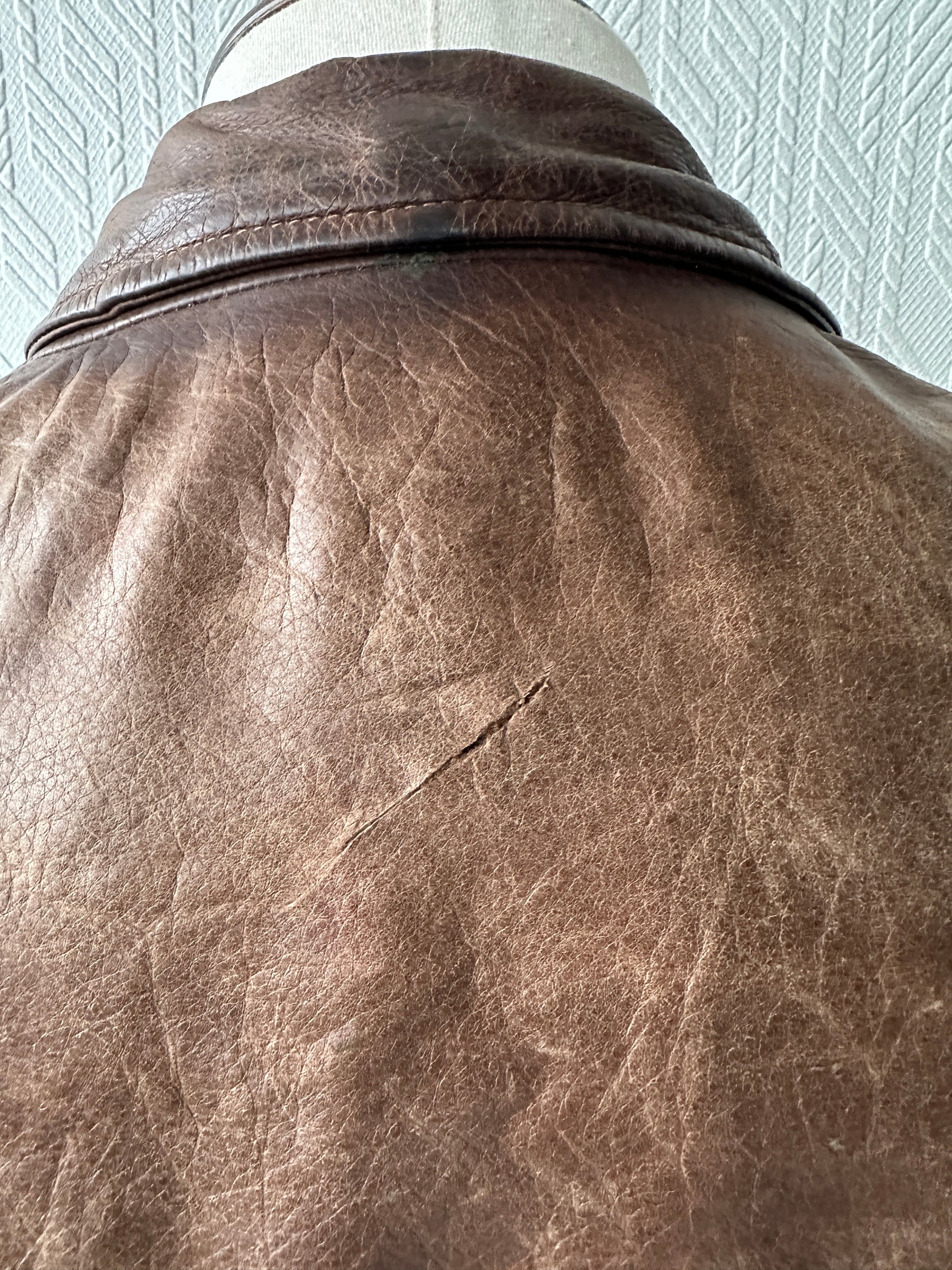 Brown Century A-2 Aviation Leather Jacket Vintage 80's - XL