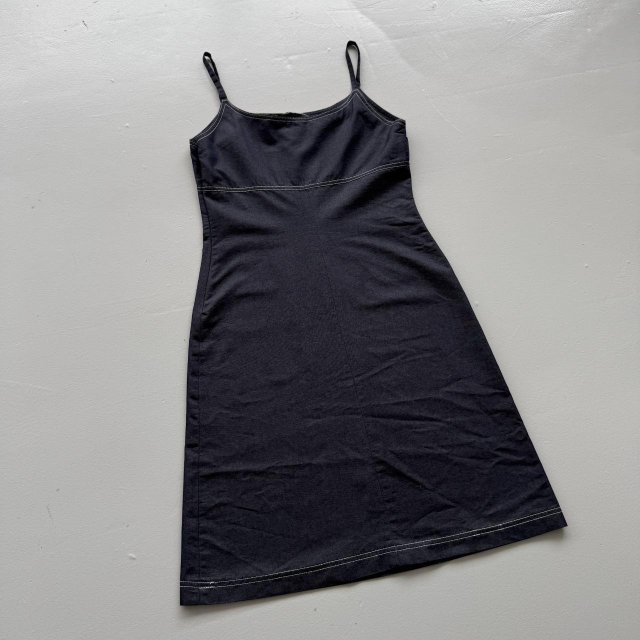 Women's Black / Dark Navy Denim Spaghetti Strap Mini Dress - Size 8