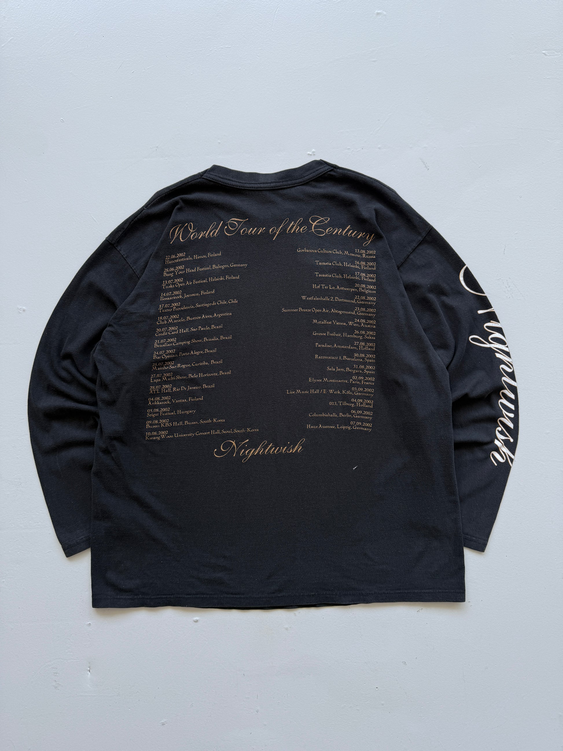Black Nightwish Century Child 2002 World Tour Vintage Long Sleeve Graphic T-Shir