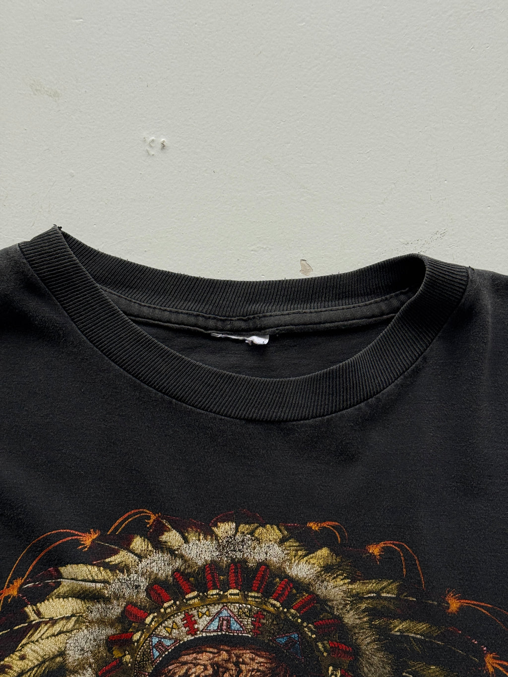 Black Native American 90's Vintage Graphic Tourist T-Shirt - Large