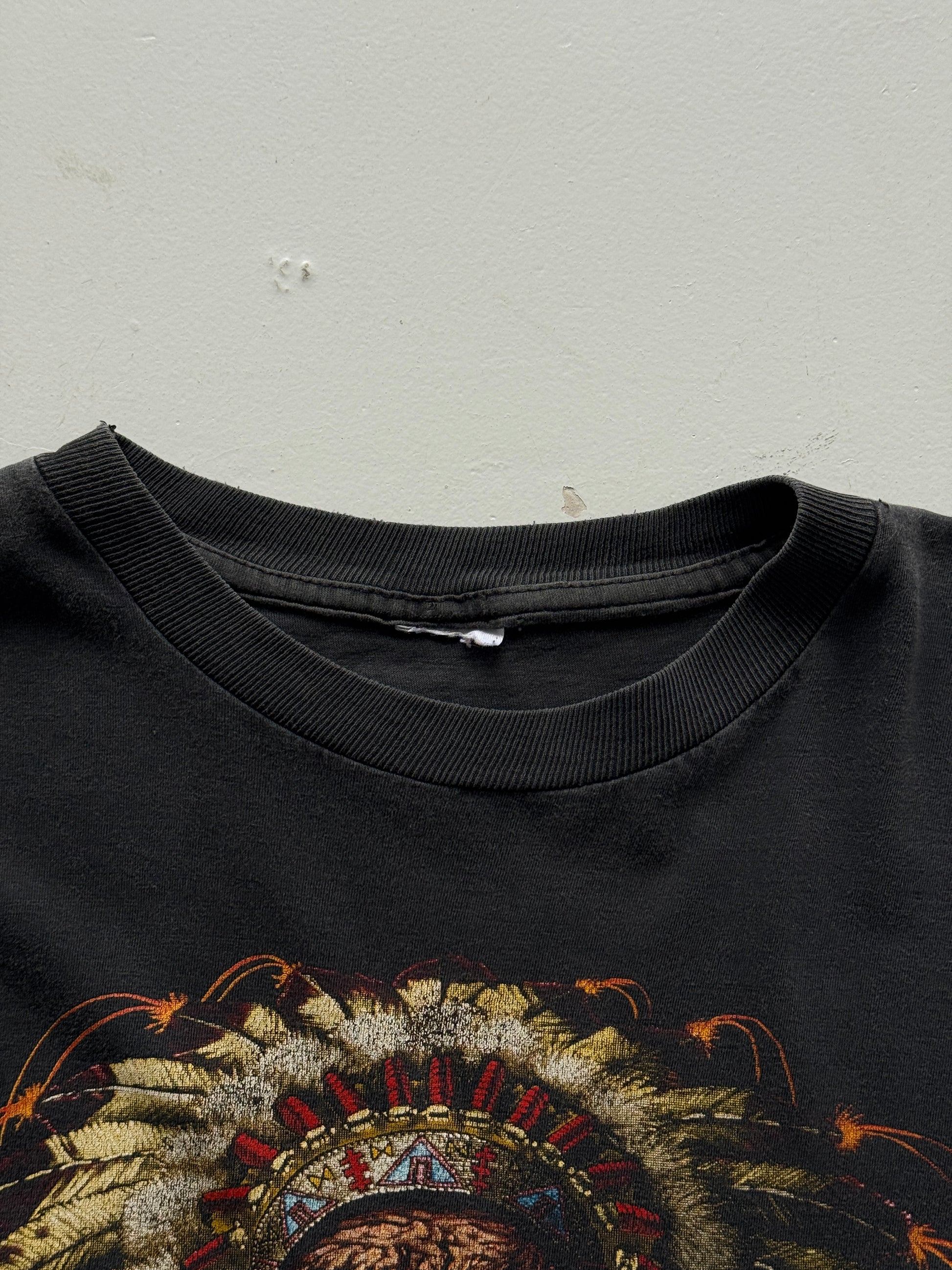 Black Native American 90's Vintage Graphic Tourist T-Shirt - Large