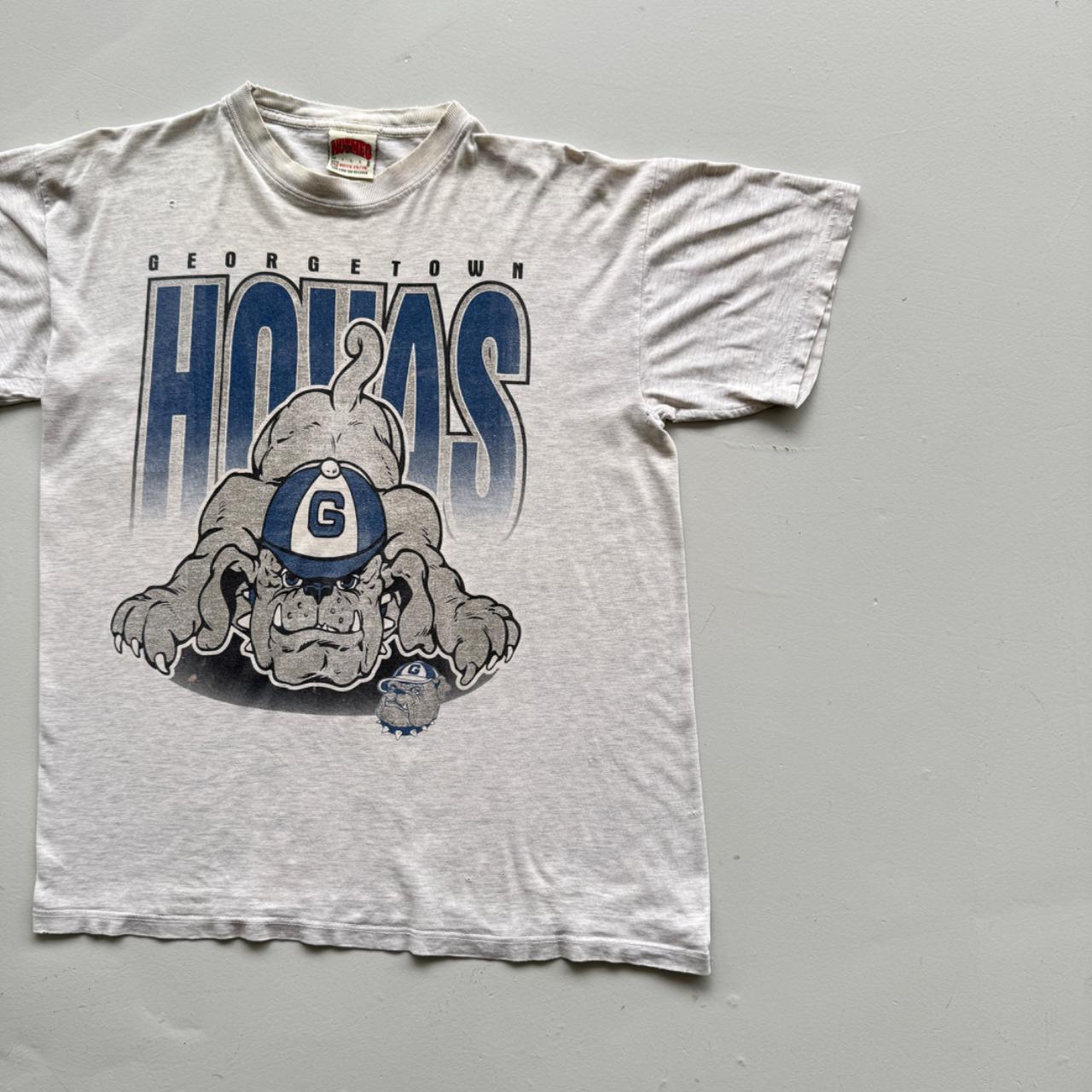 Grey Georgetown Bulldogs 90s Vintage Collage Graphic T-Shirt - Small