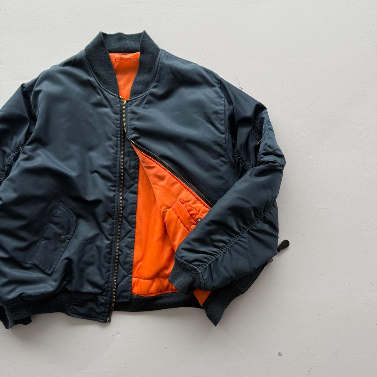 Navy Blue 80’s Vintage Bomber Jacket - XL
