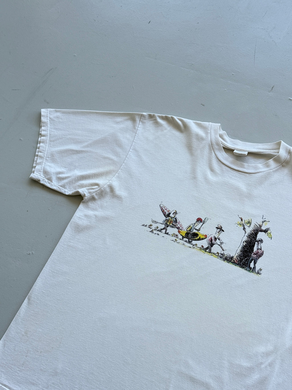 Off White Novelty Cartoon 00's Vintage Graphic T-Shirt - XL