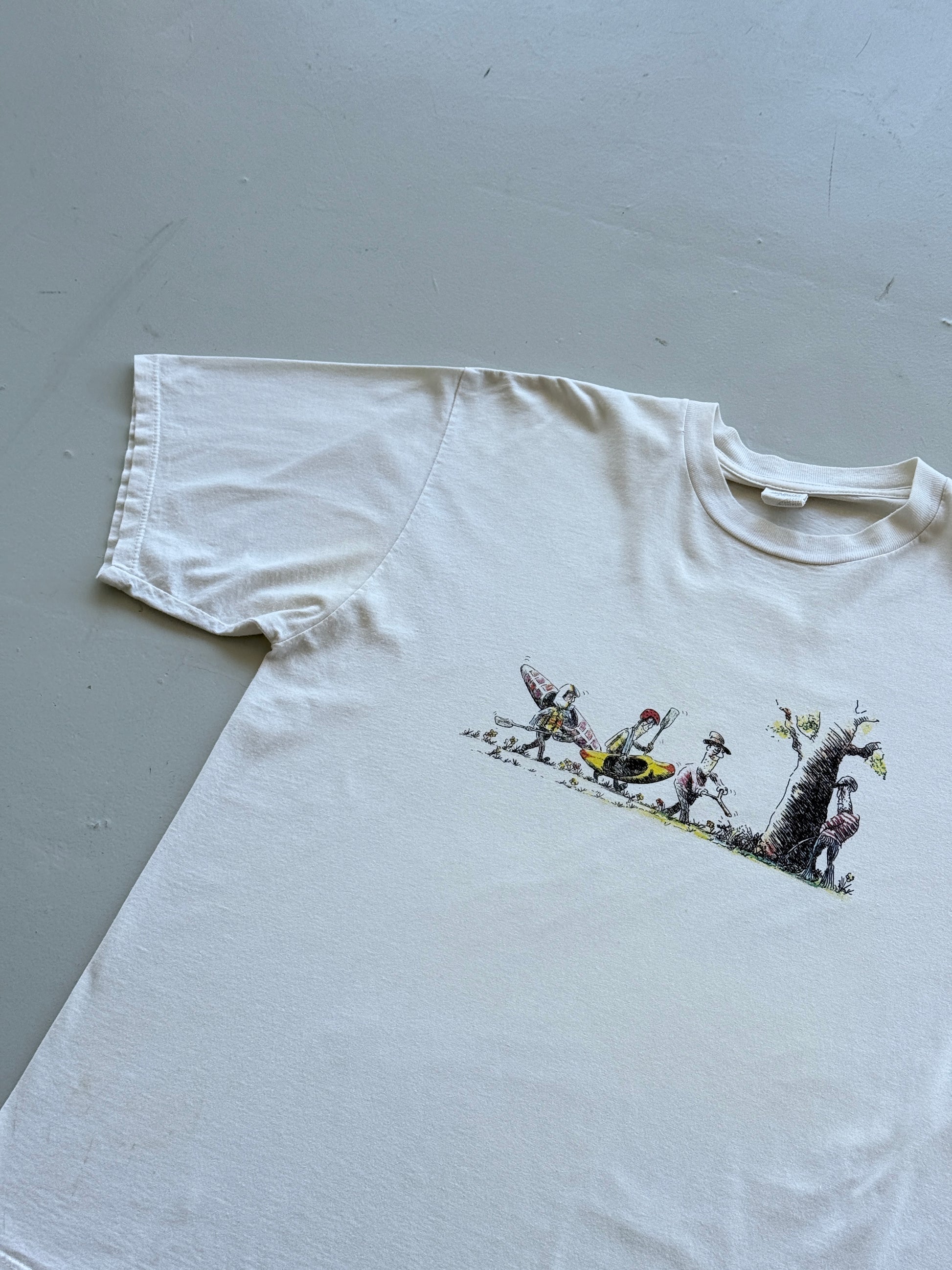 Off White Novelty Cartoon 00's Vintage Graphic T-Shirt - XL
