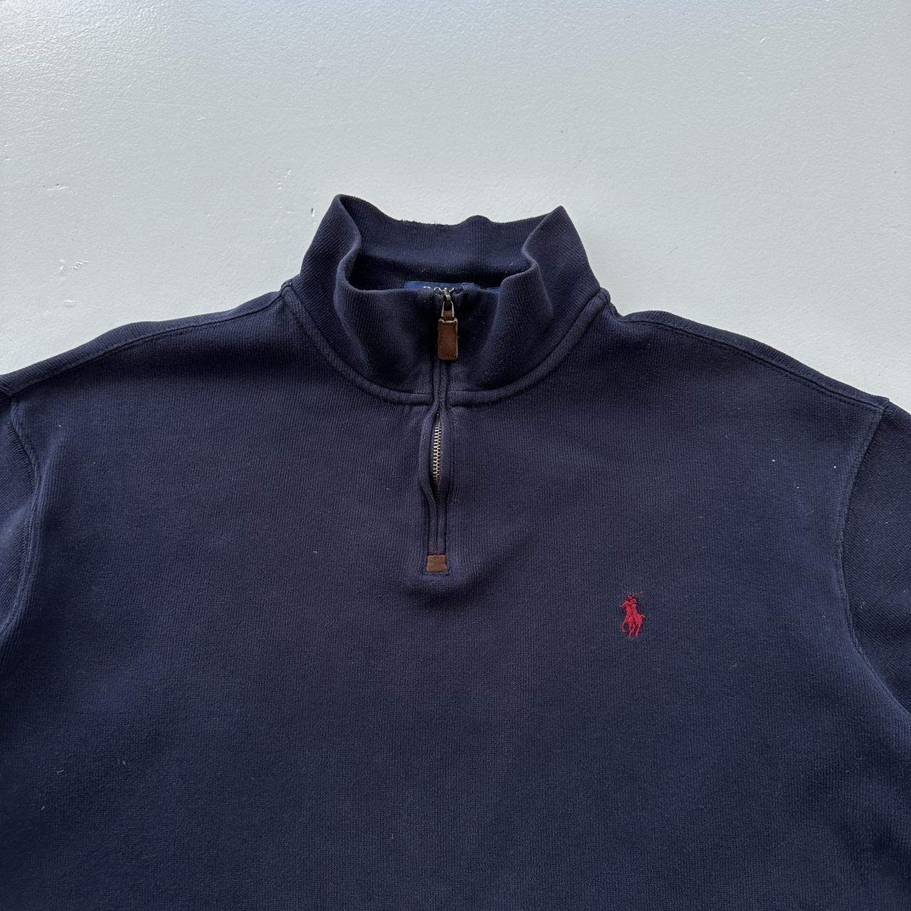 Navy Polo Ralph Lauren Quarter Zip Sweatshirt - Boxy XL